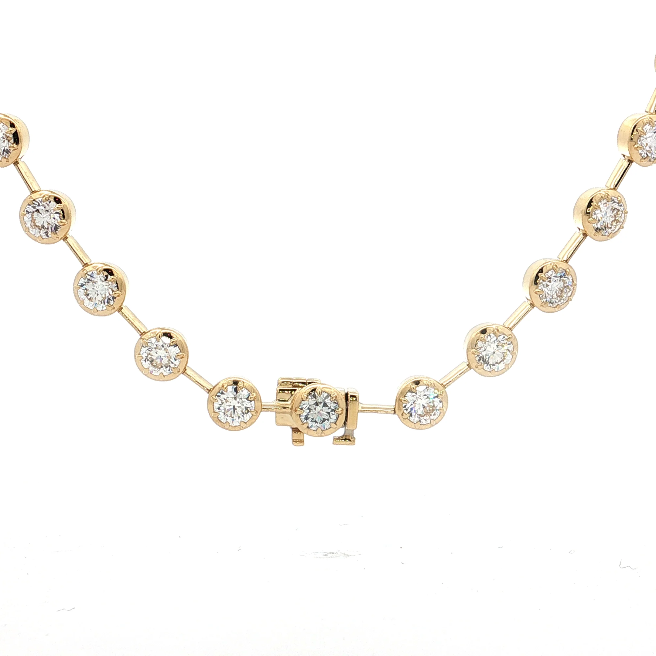 18.69 Diamond Tennis Necklace in 18k Yellow Gold - Image 4