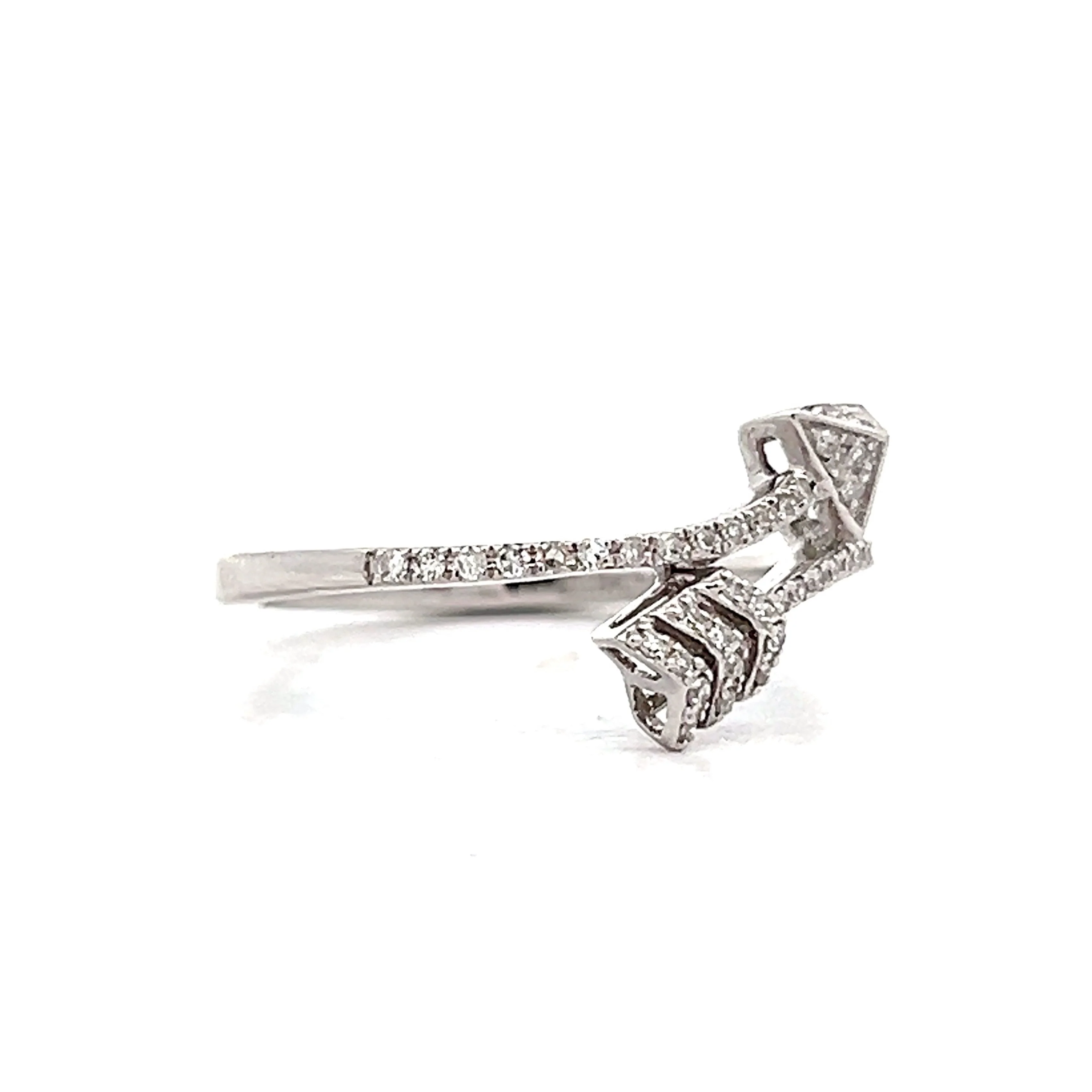 .18 Arrow Wrap Diamond Ring in 14k White Gold - Image 3