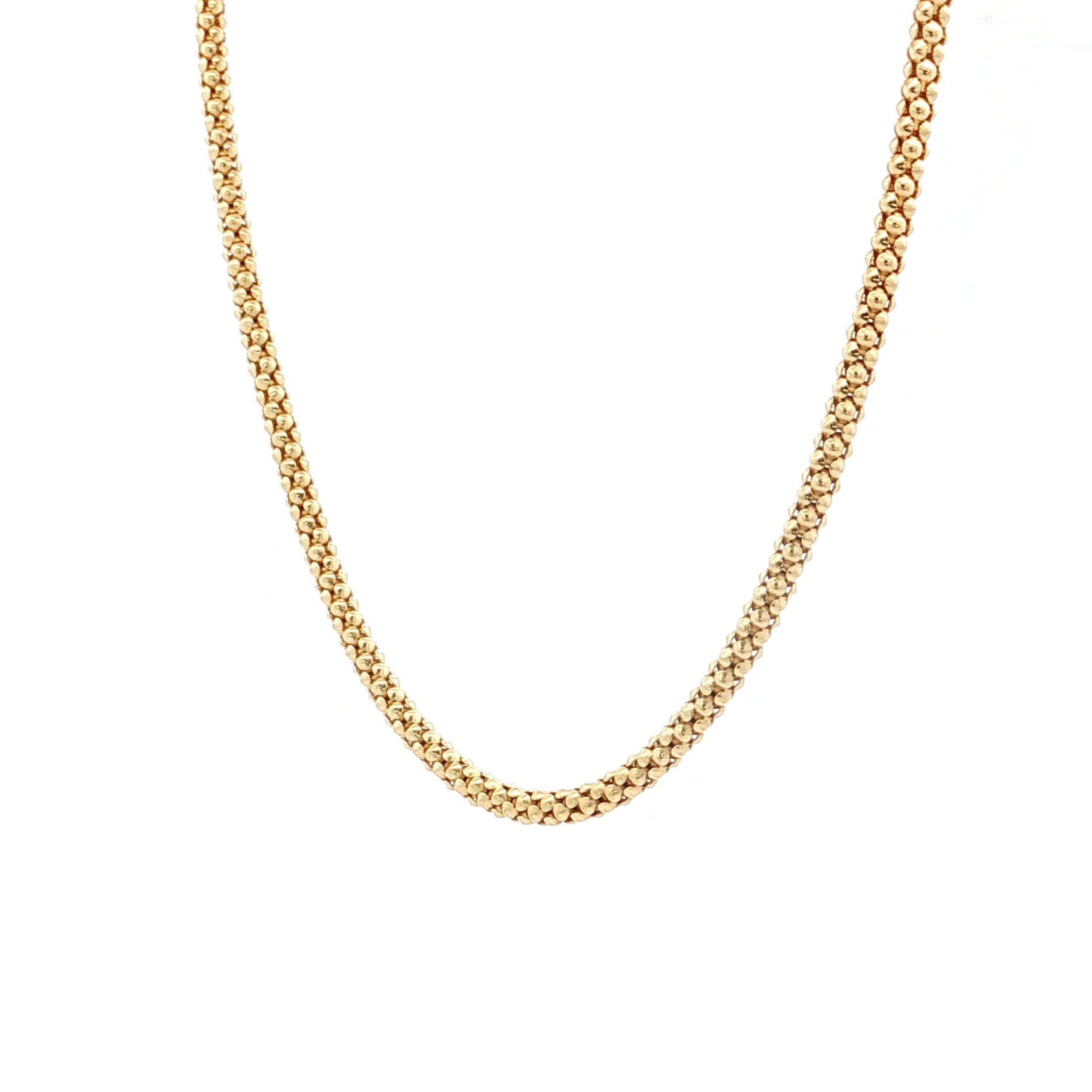 18" Bead Tube Chain Necklace 18k Yellow Gold - Image 2