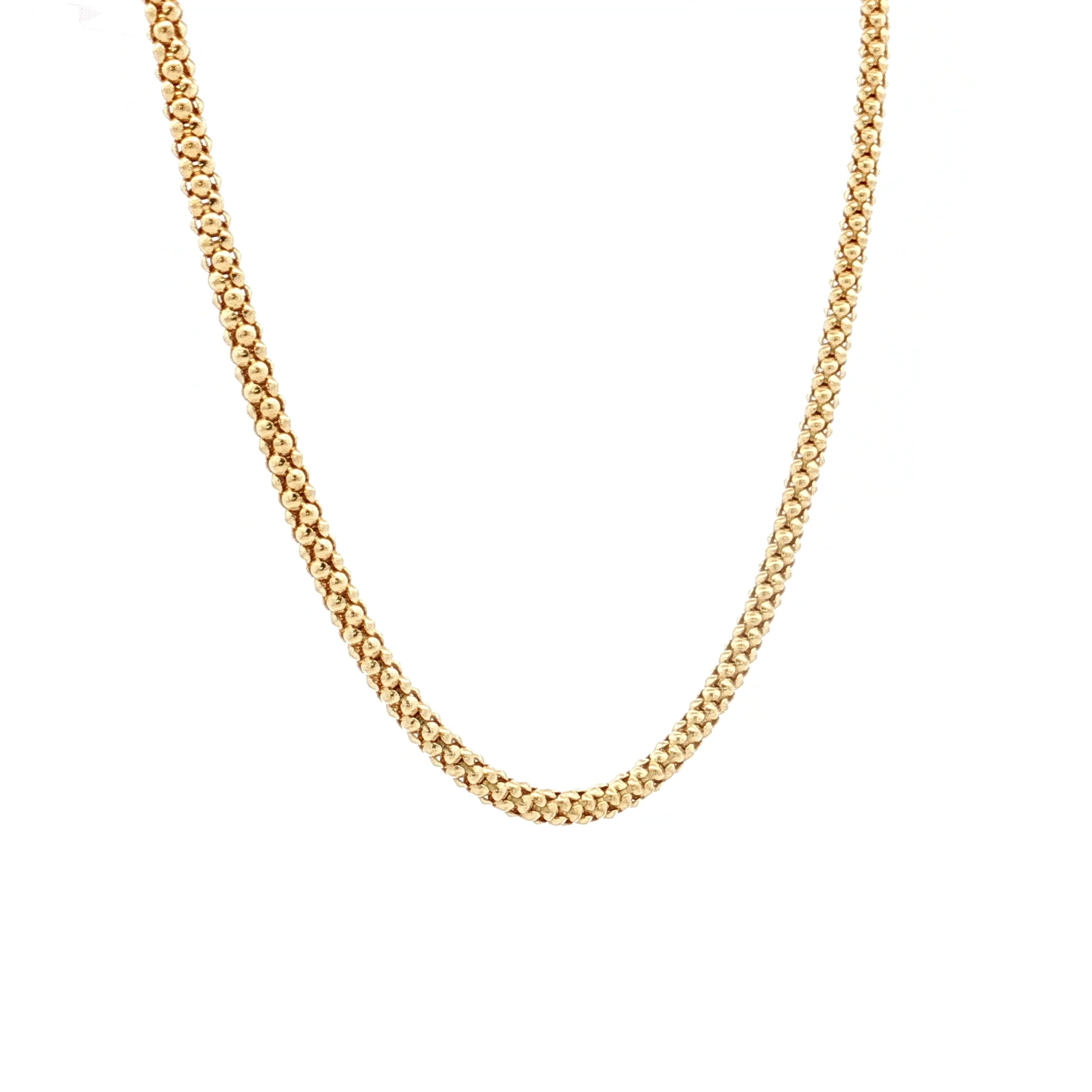 18" Bead Tube Chain Necklace 18k Yellow Gold - Image 3