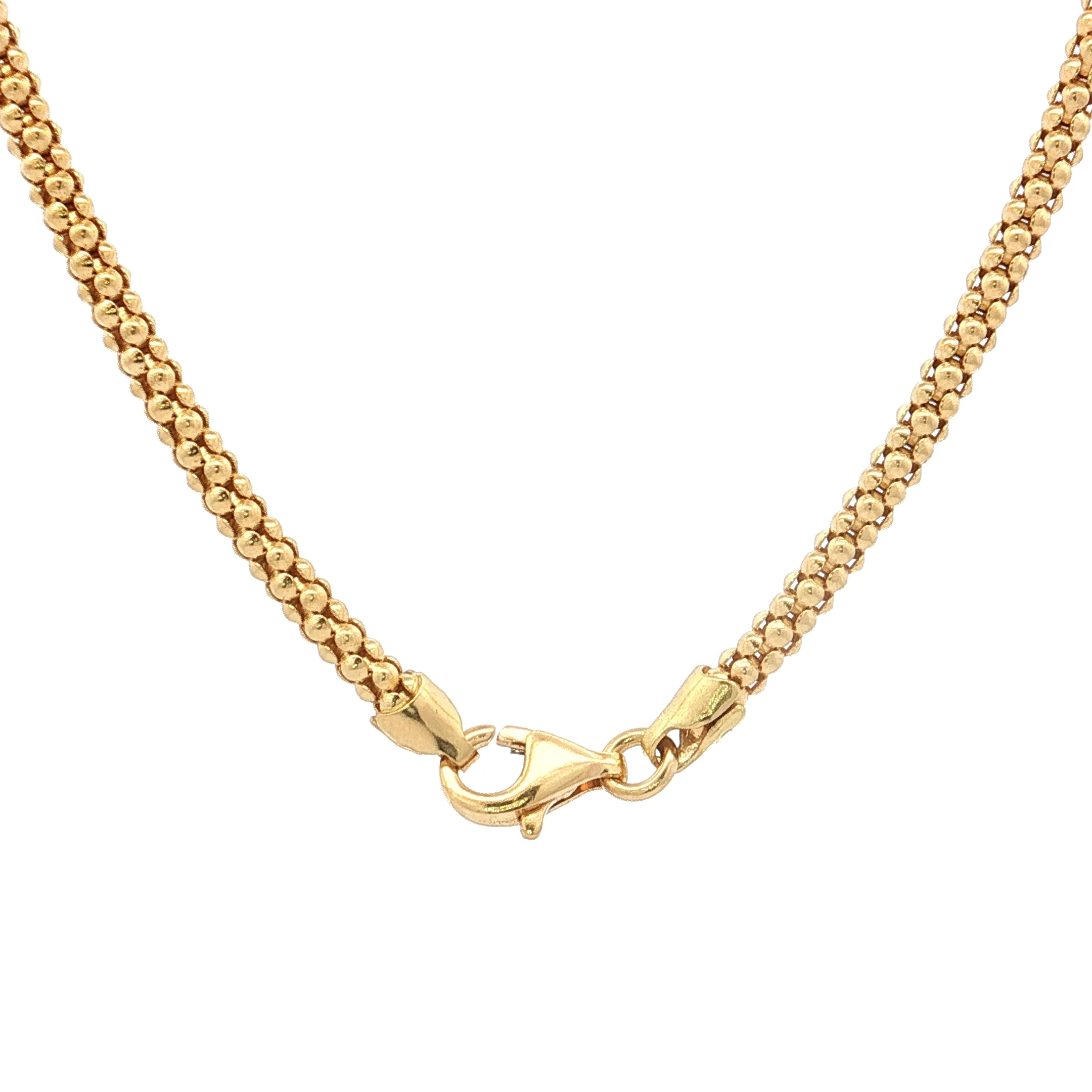 18" Bead Tube Chain Necklace 18k Yellow Gold - Image 4