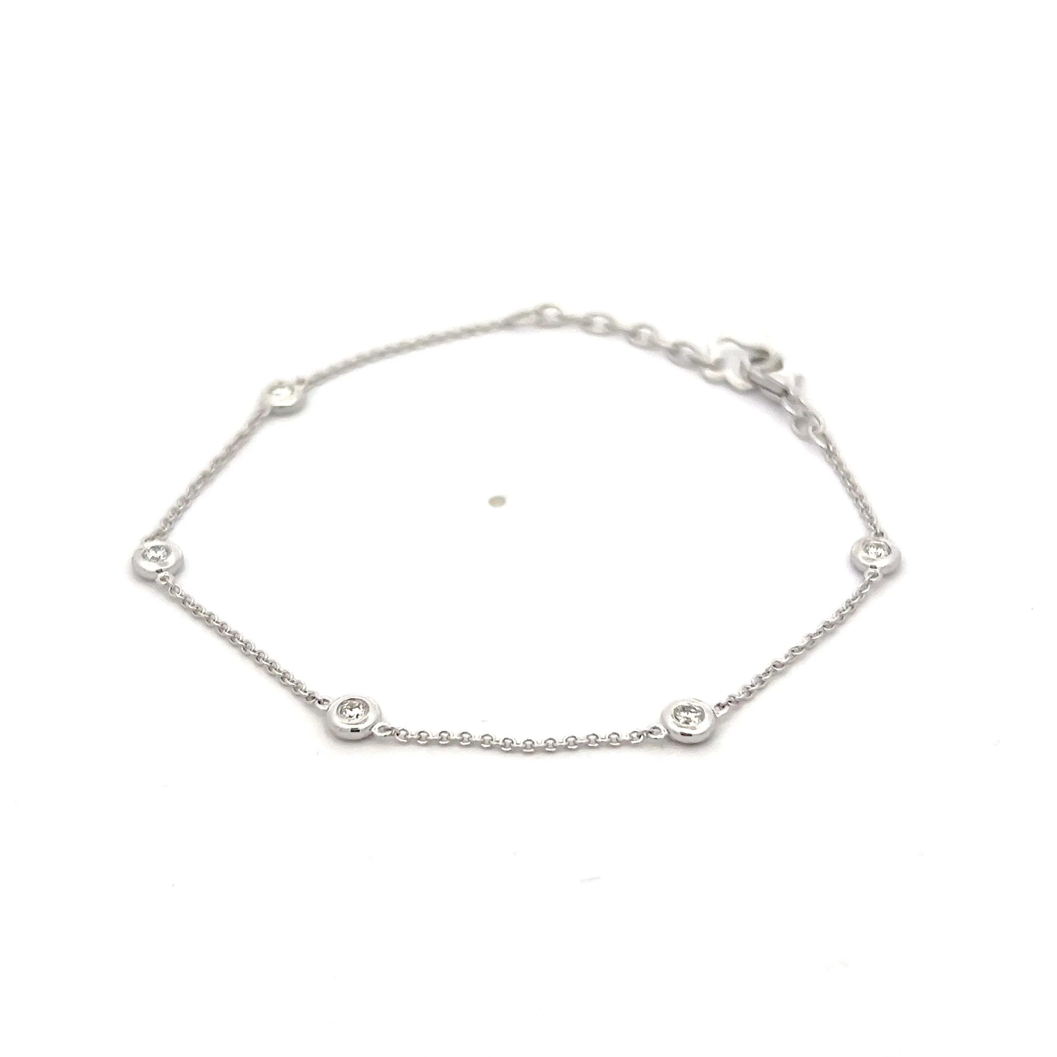 .18 Bezel Set Diamond Station Bracelet in 14k - Image 2