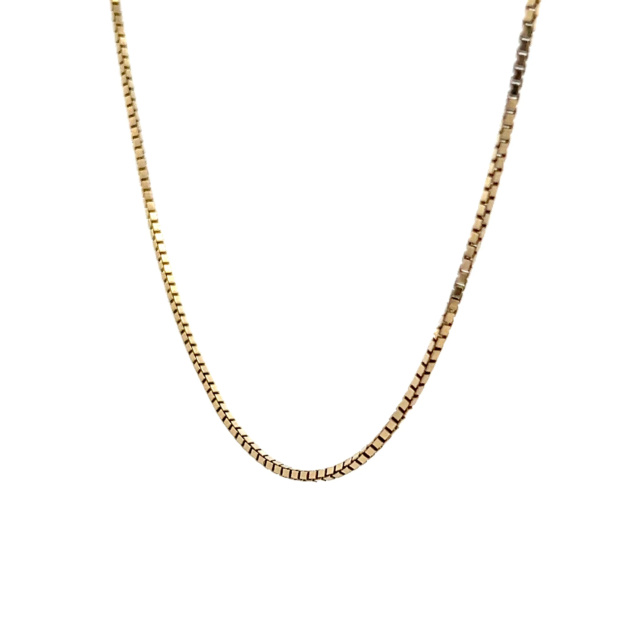 18" Box Chain Necklace 14k Yellow Gold - Image 2