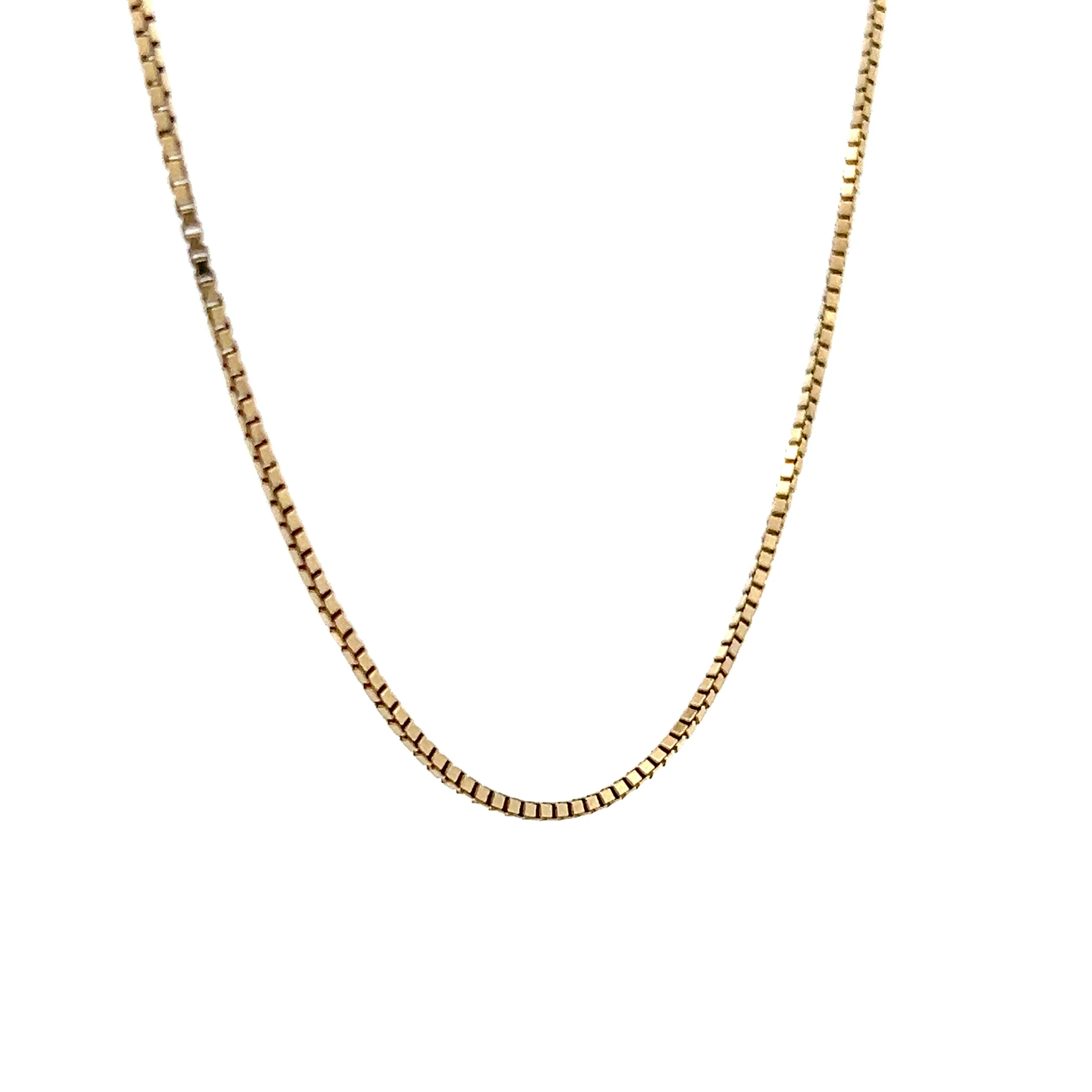 18" Box Chain Necklace 14k Yellow Gold - Image 3