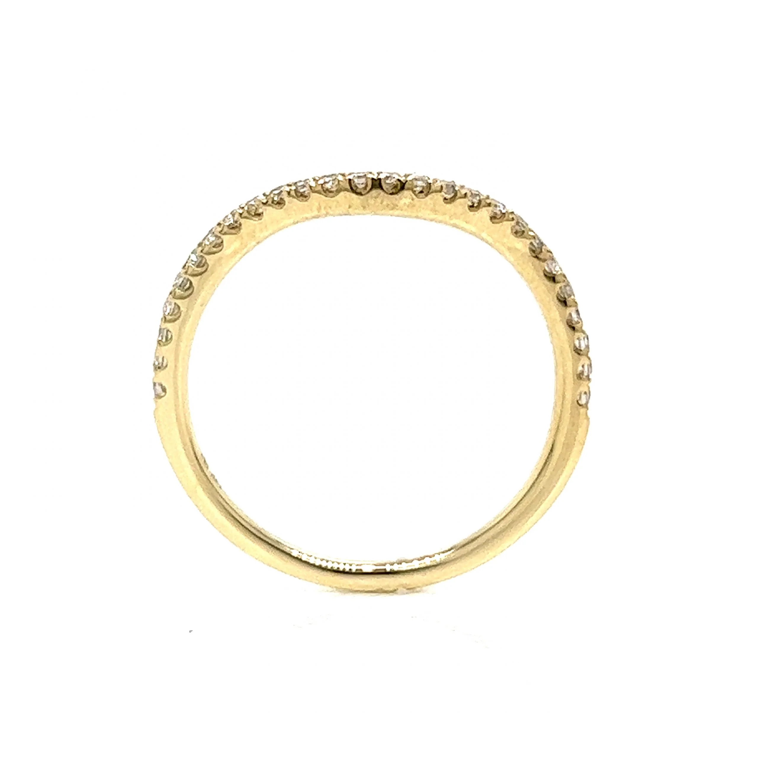 .18 Curved Diamond Wedding Band in Yellow Gold - Image 4