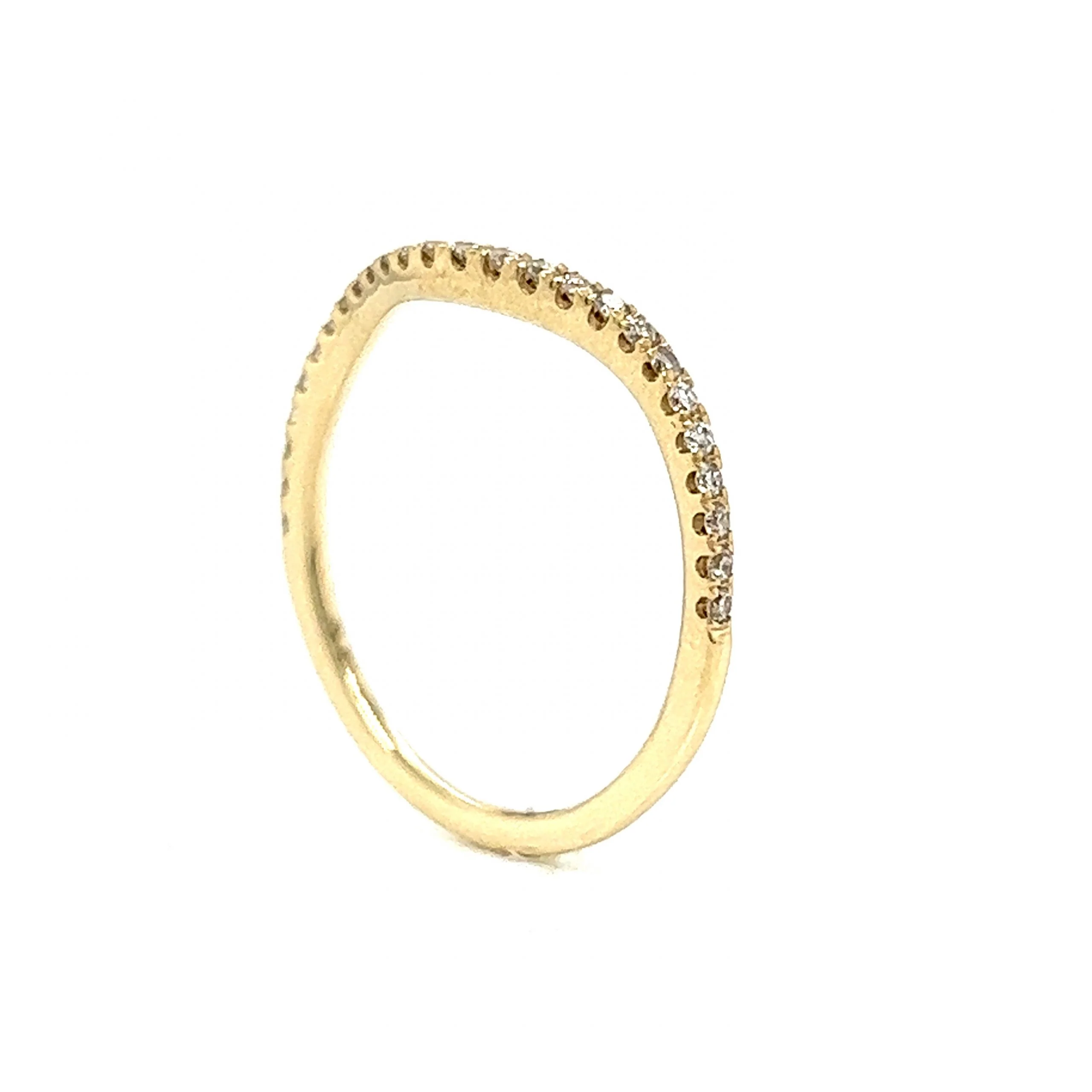 .18 Curved Diamond Wedding Band in Yellow Gold - Image 5