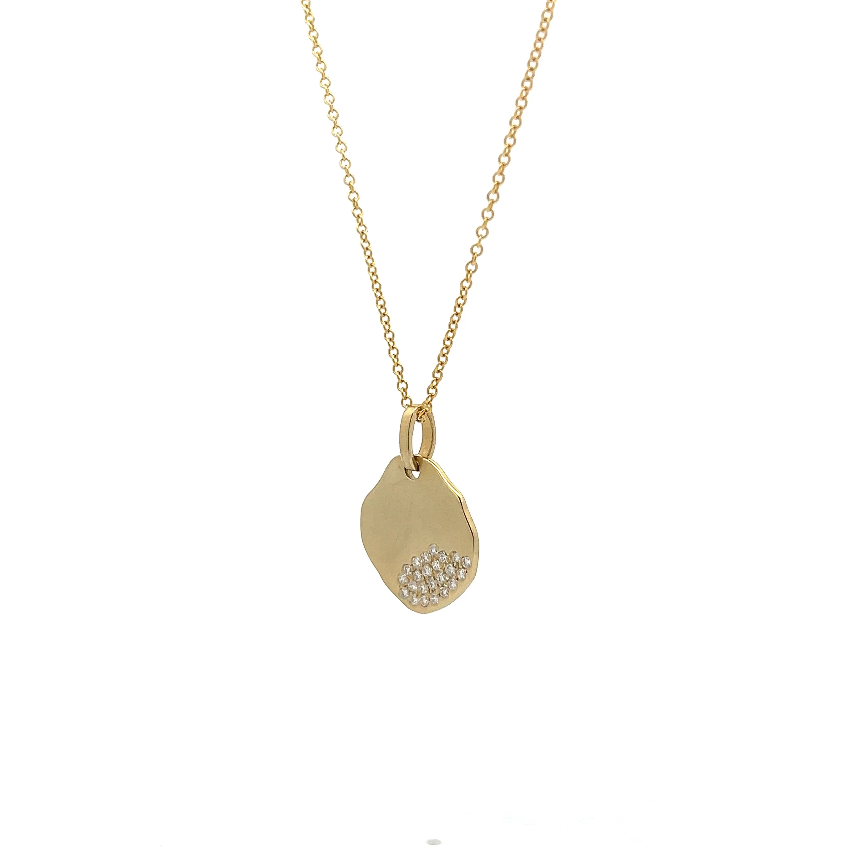 .18 Diamond Asymmetrical Pendant Necklace in 14k - Image 2