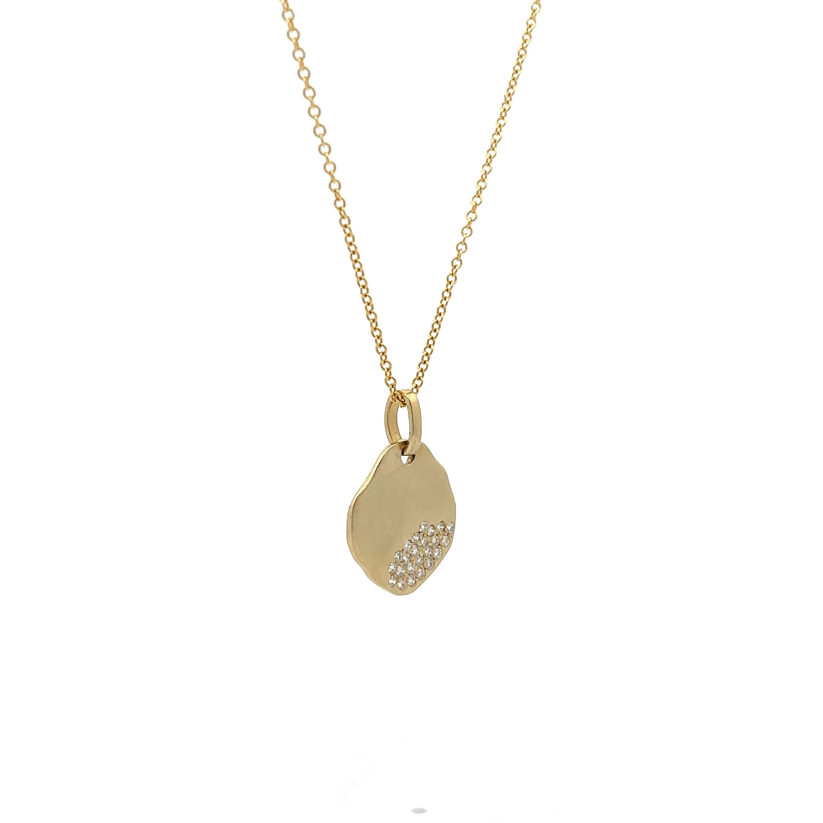 .18 Diamond Asymmetrical Pendant Necklace in 14k - Image 3