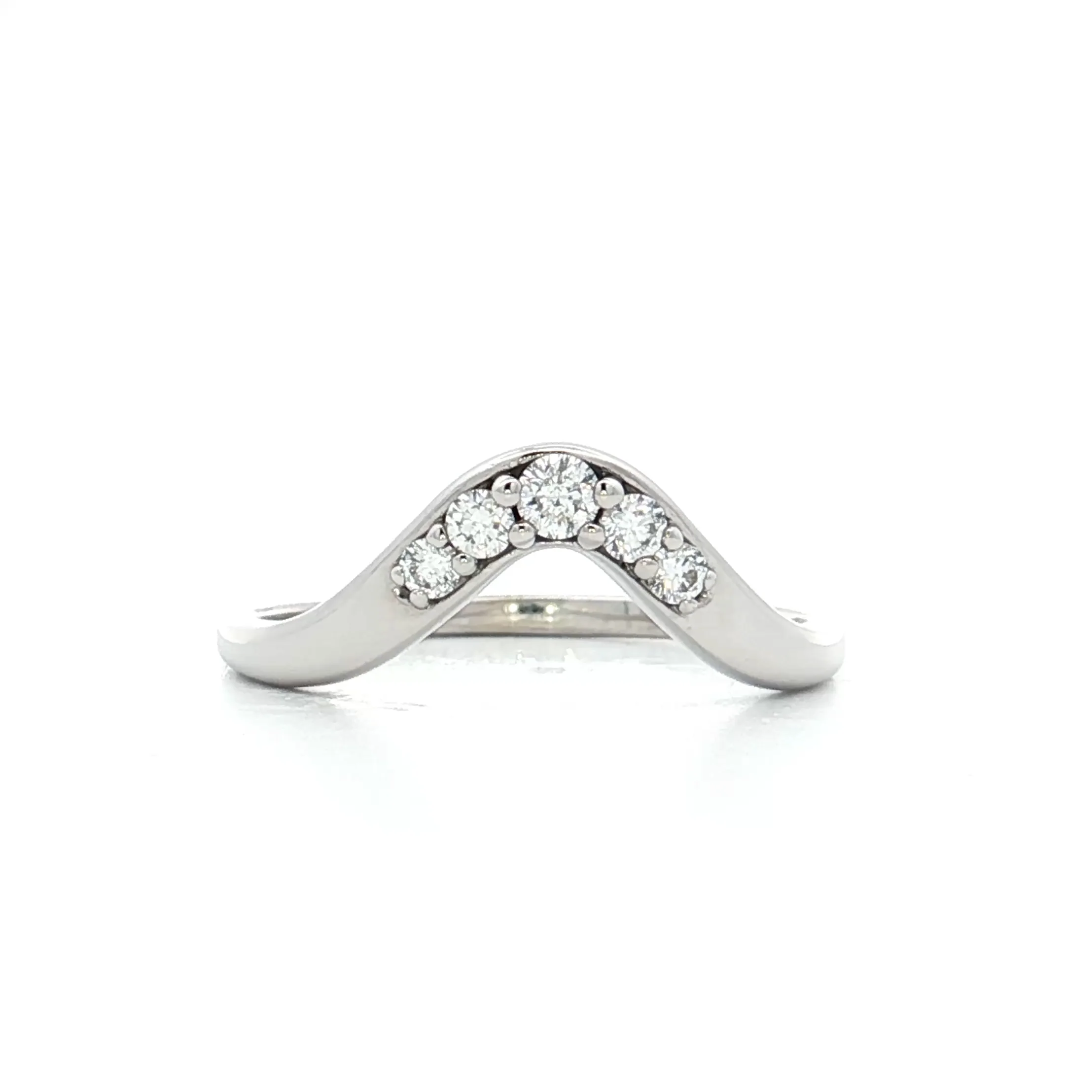 .18 Diamond Contour Wedding Band in 14k White Gold