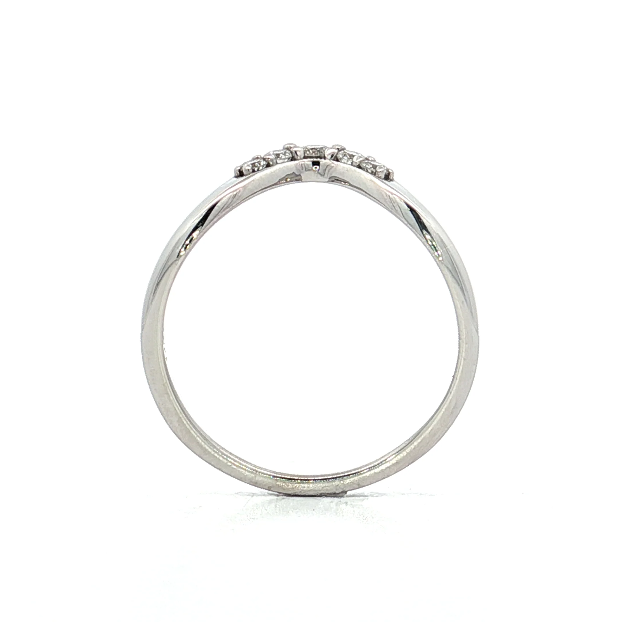 .18 Diamond Contour Wedding Band in 14k White Gold - Image 4