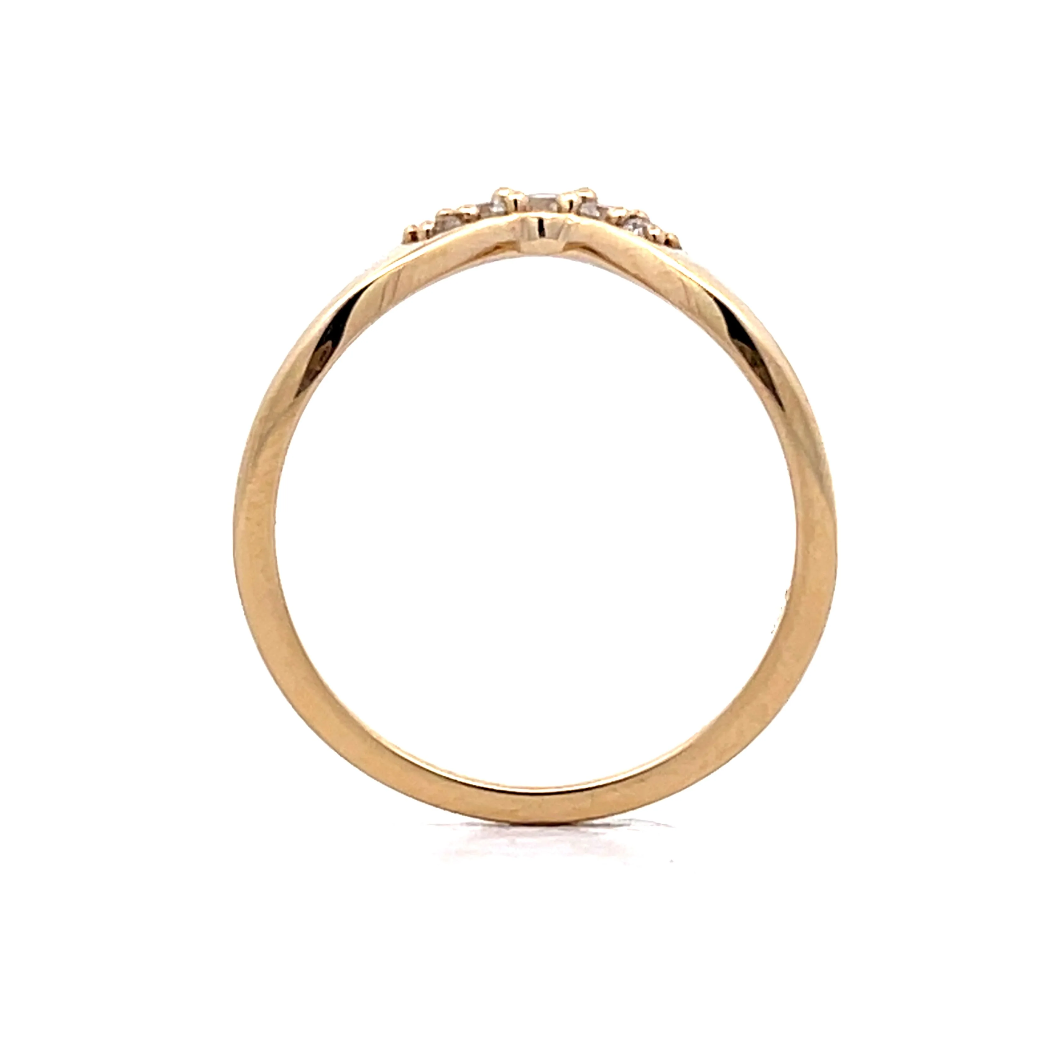 .18 Diamond Contour Wedding Band in 14k Yellow Gold - Image 4