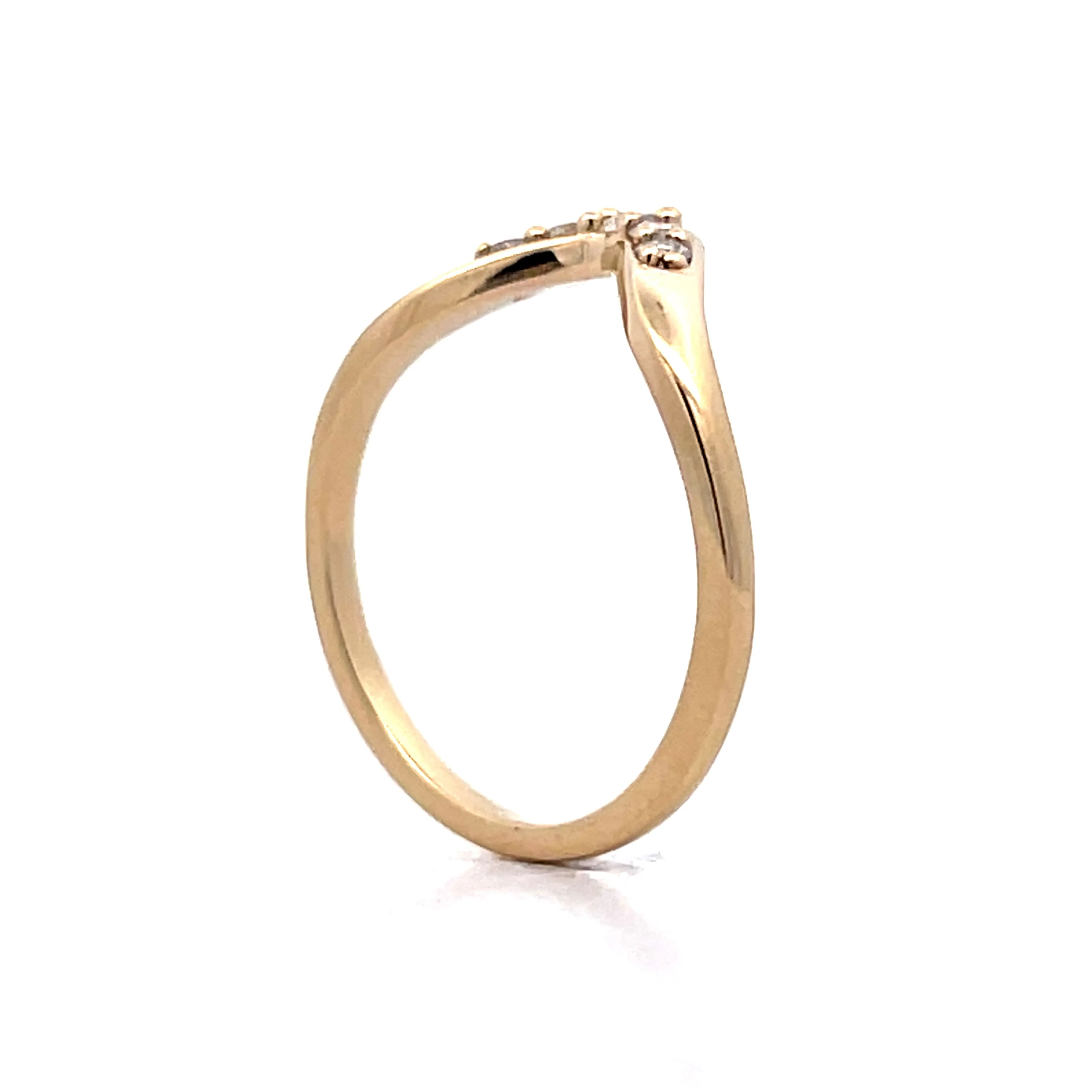 .18 Diamond Contour Wedding Band in 14k Yellow Gold - Image 5