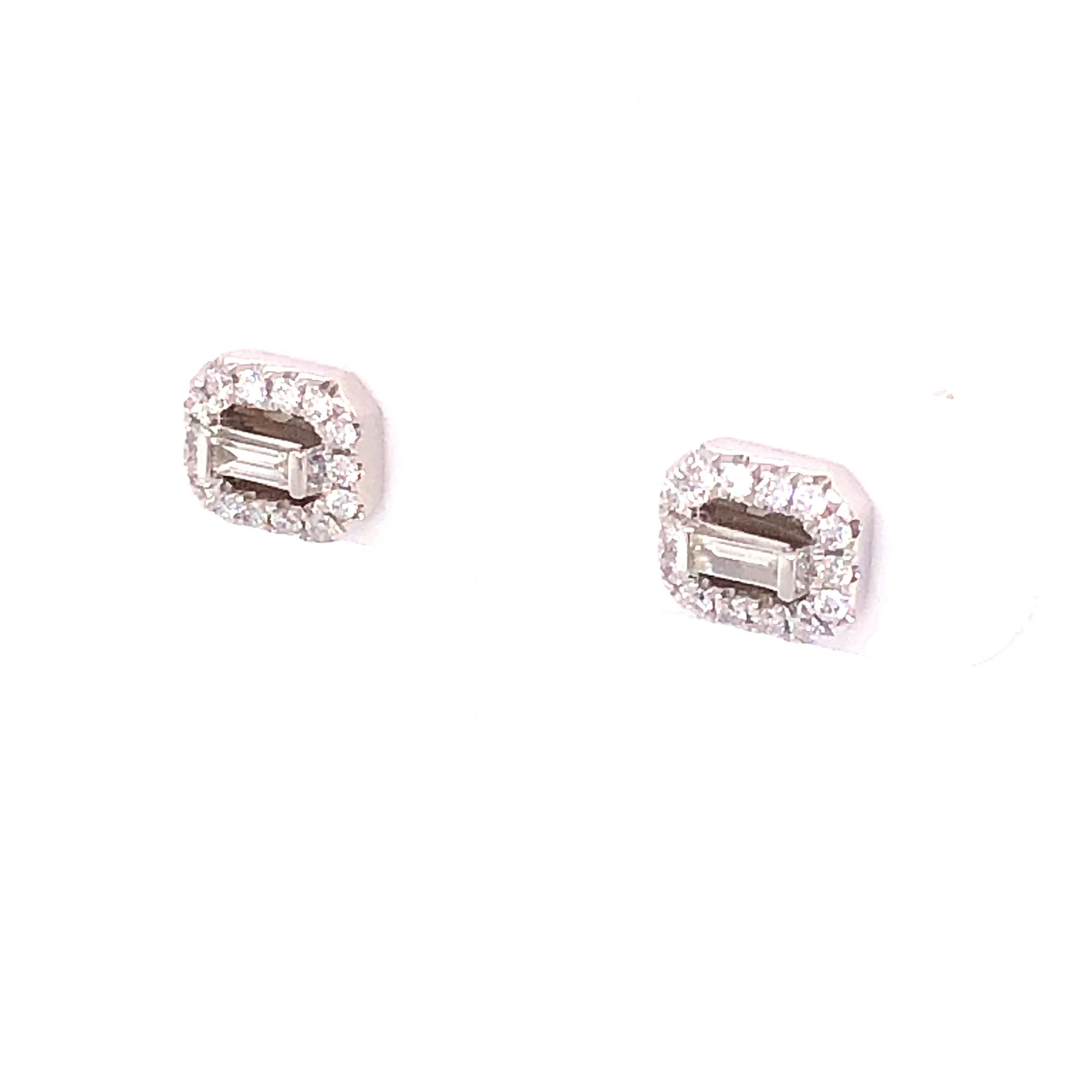 .18 Diamond Earring Studs in 18k White Gold - Image 2