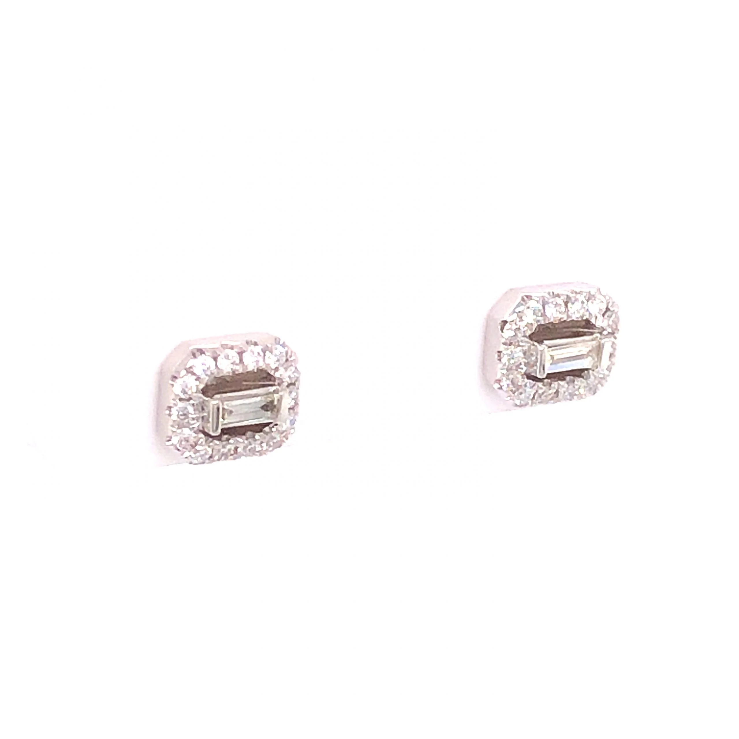 .18 Diamond Earring Studs in 18k White Gold - Image 3