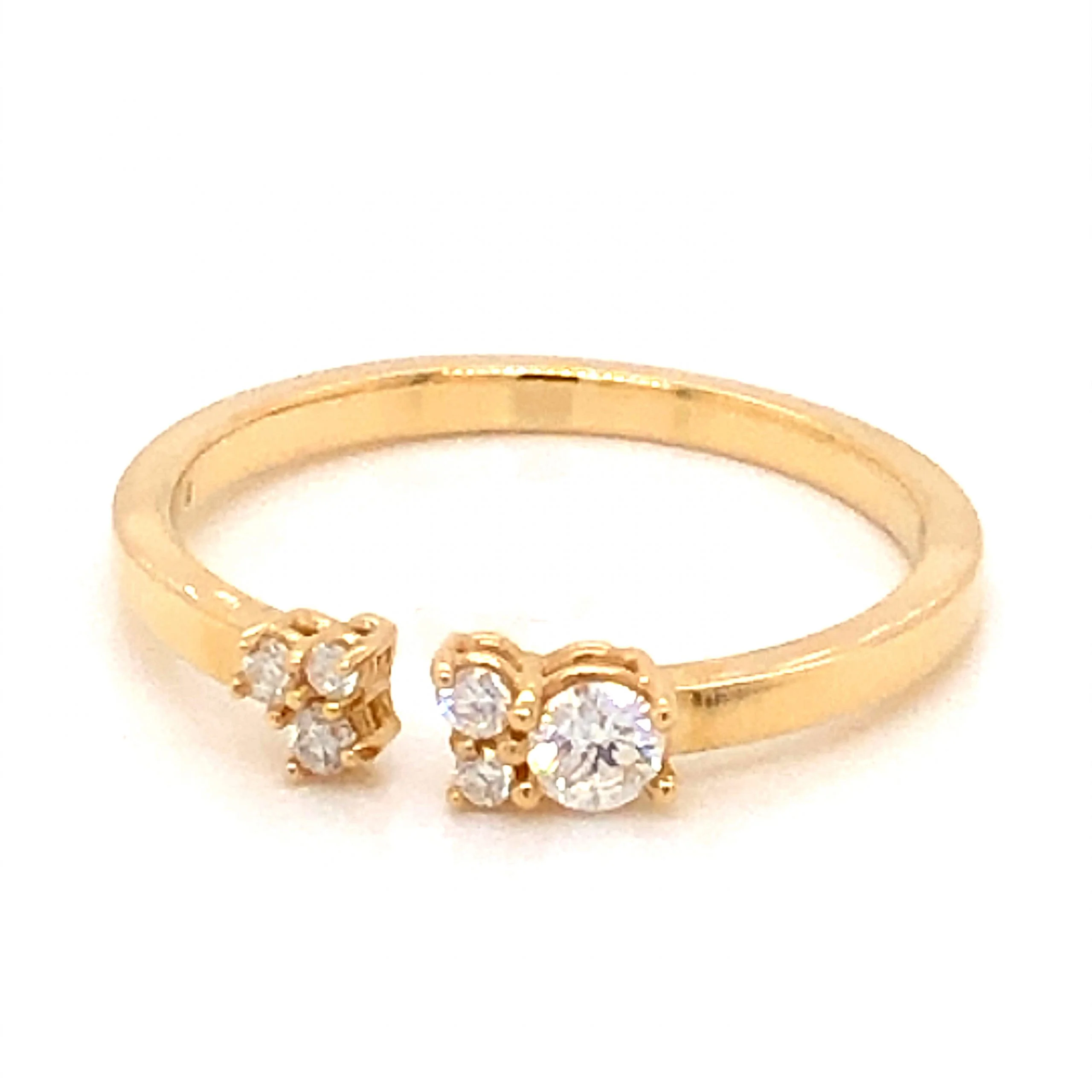 .18 Diamond Open Stacking Band in 14k Yellow Gold - Image 2