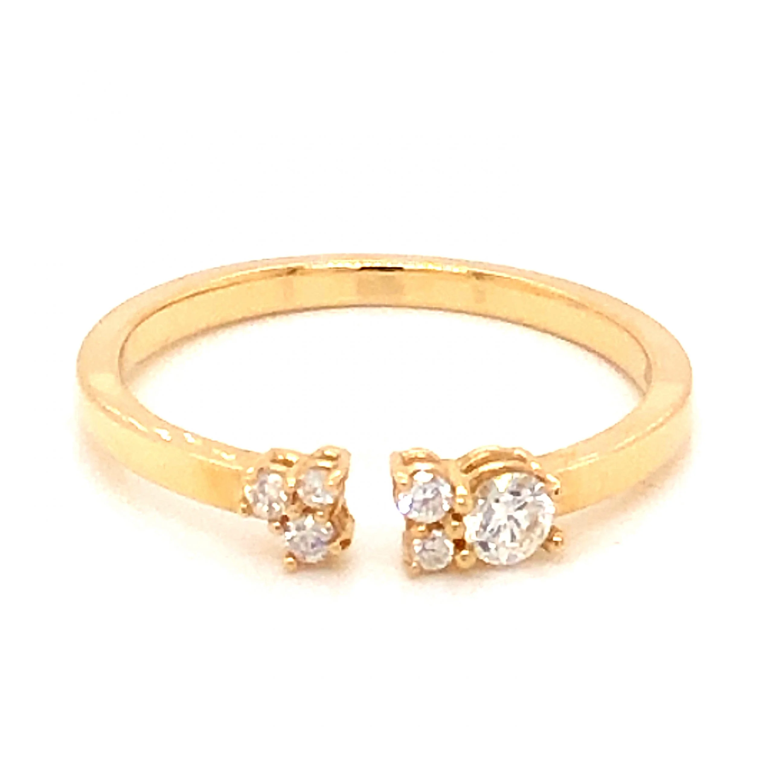 .18 Diamond Open Stacking Band in 14k Yellow Gold - Image 3