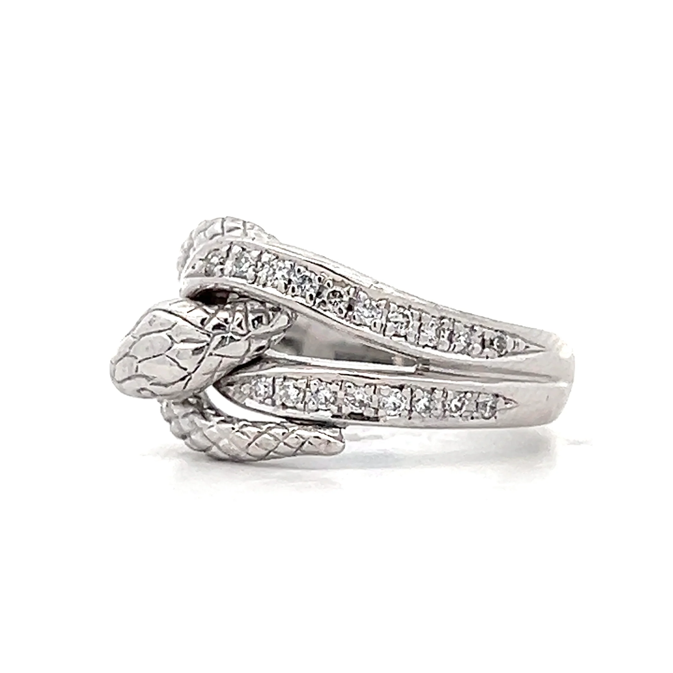 .18 Diamond Snake Ring in 18k White Gold - Image 2