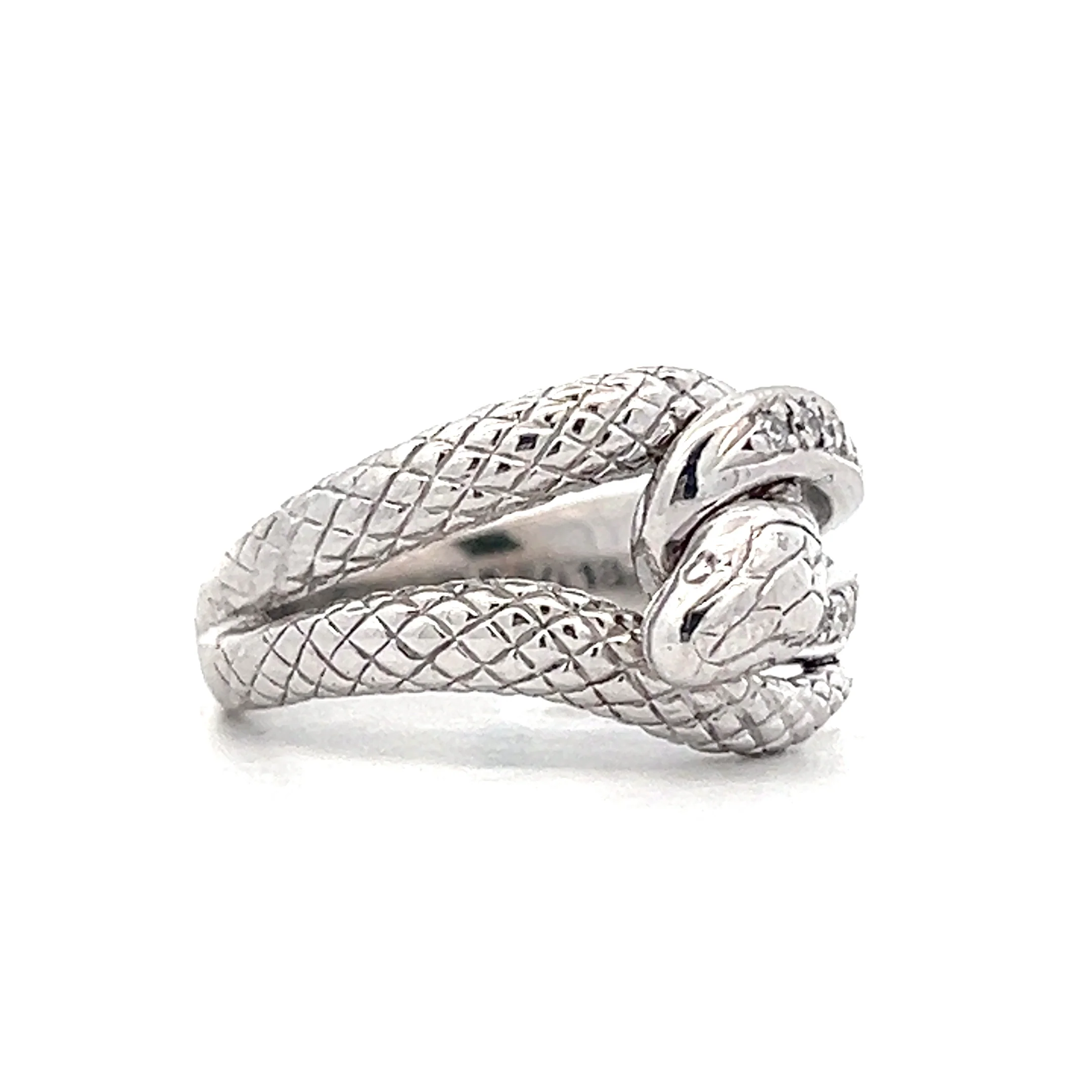 .18 Diamond Snake Ring in 18k White Gold - Image 3