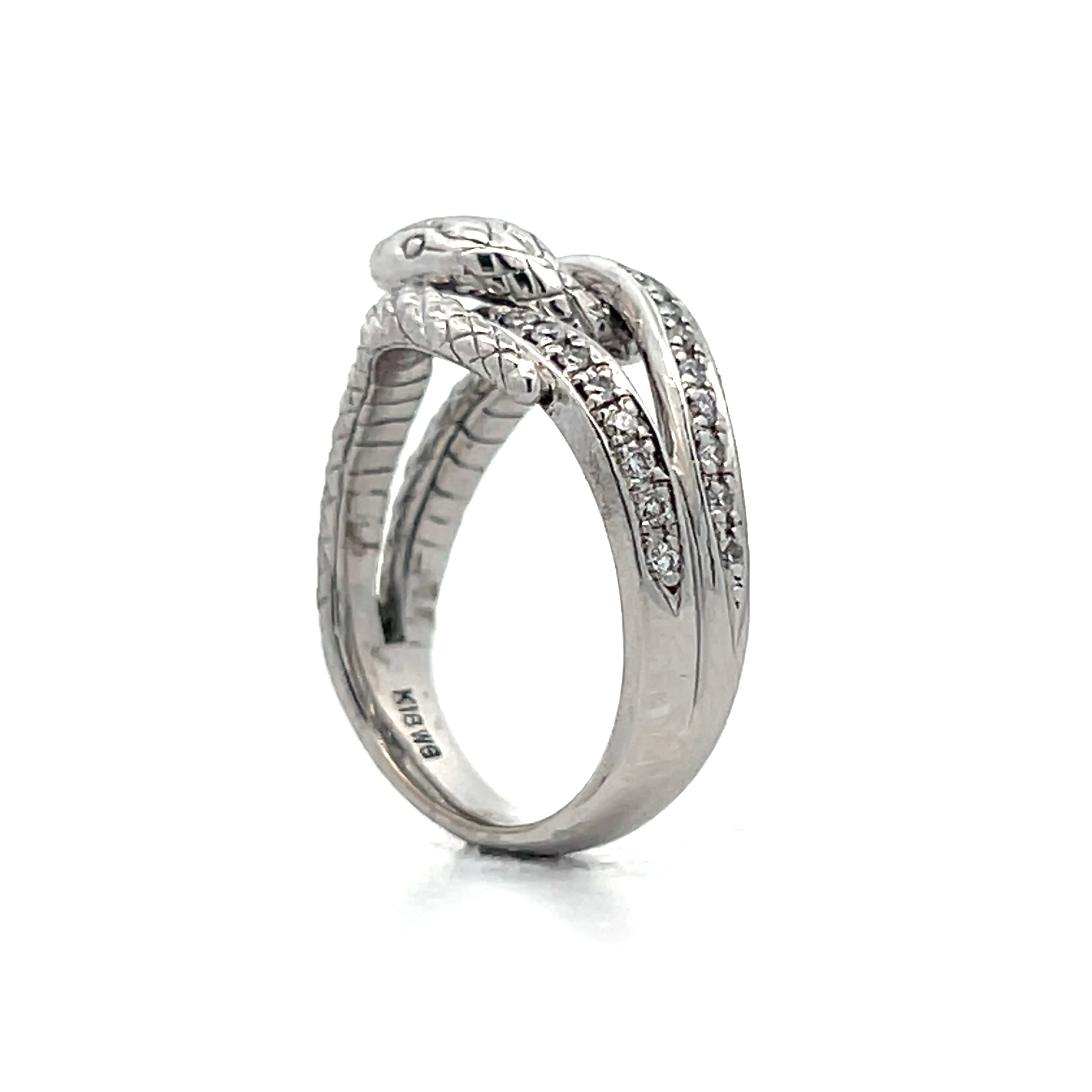 .18 Diamond Snake Ring in 18k White Gold - Image 4