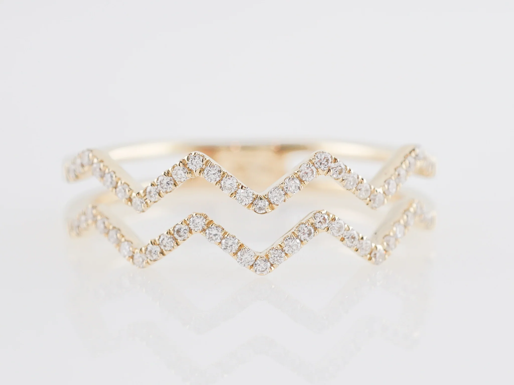 .18 Diamond Stacked Wedding Band in 14k Yellow Gold