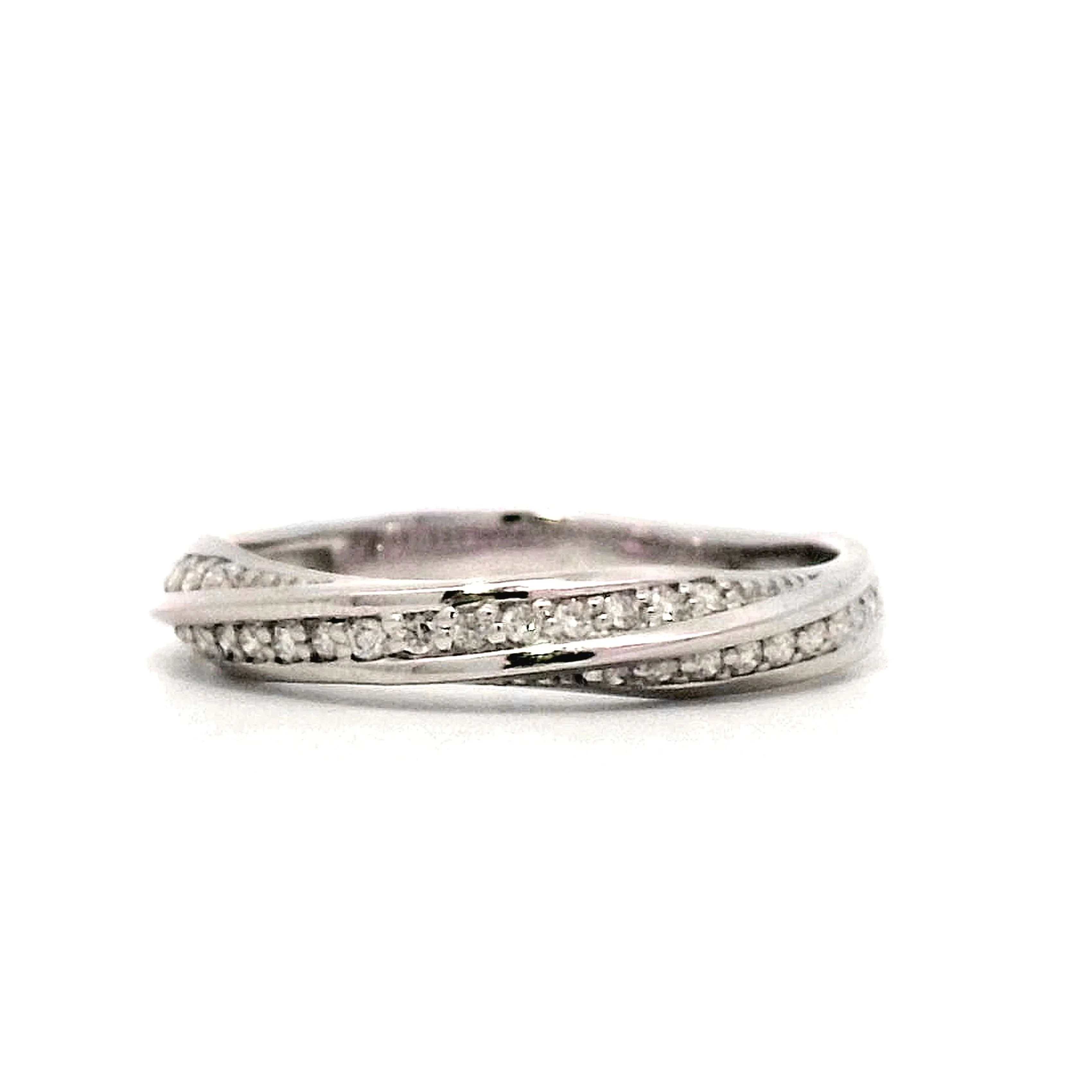 .18 Diamond Stacking Band in 18k White Gold - Image 2