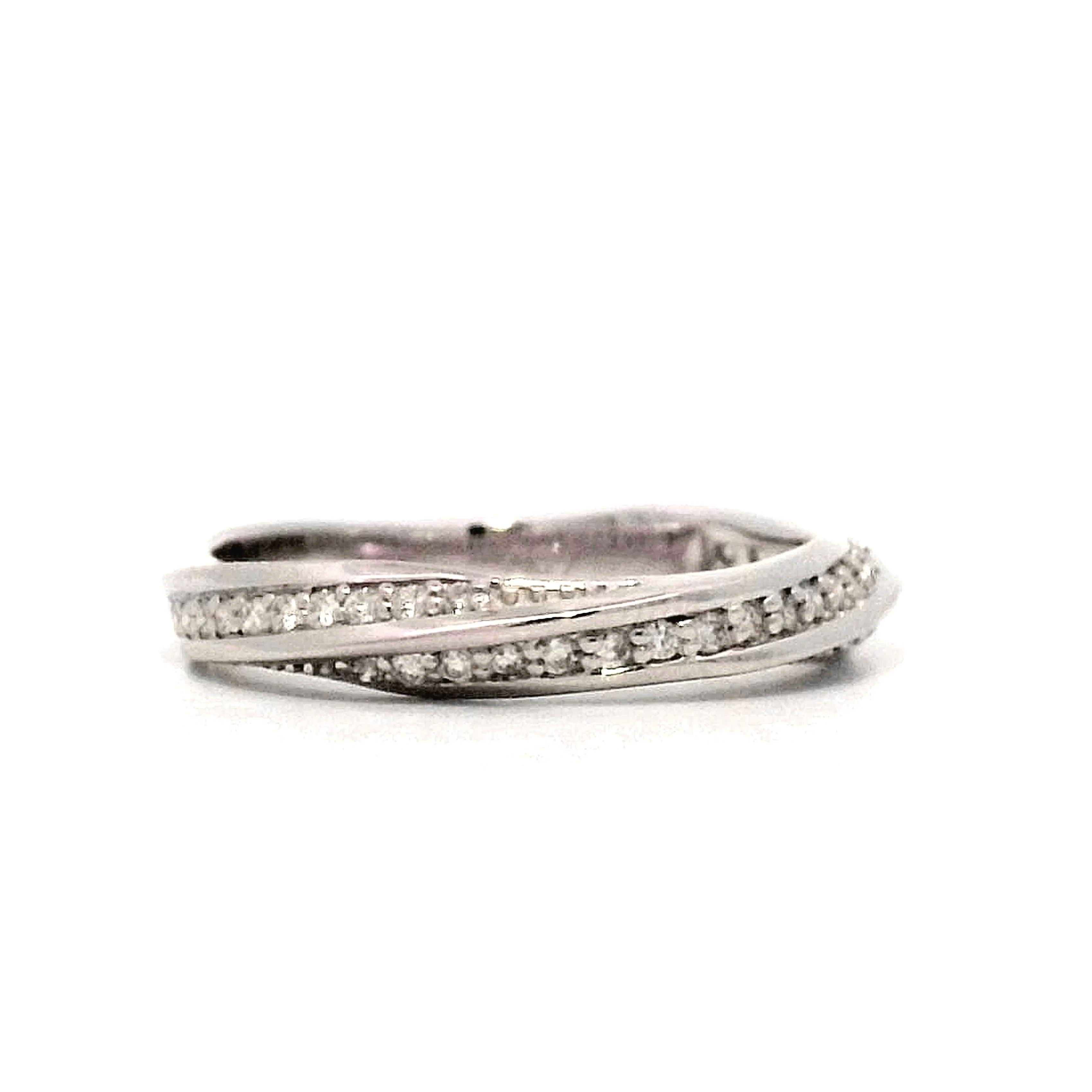.18 Diamond Stacking Band in 18k White Gold - Image 3