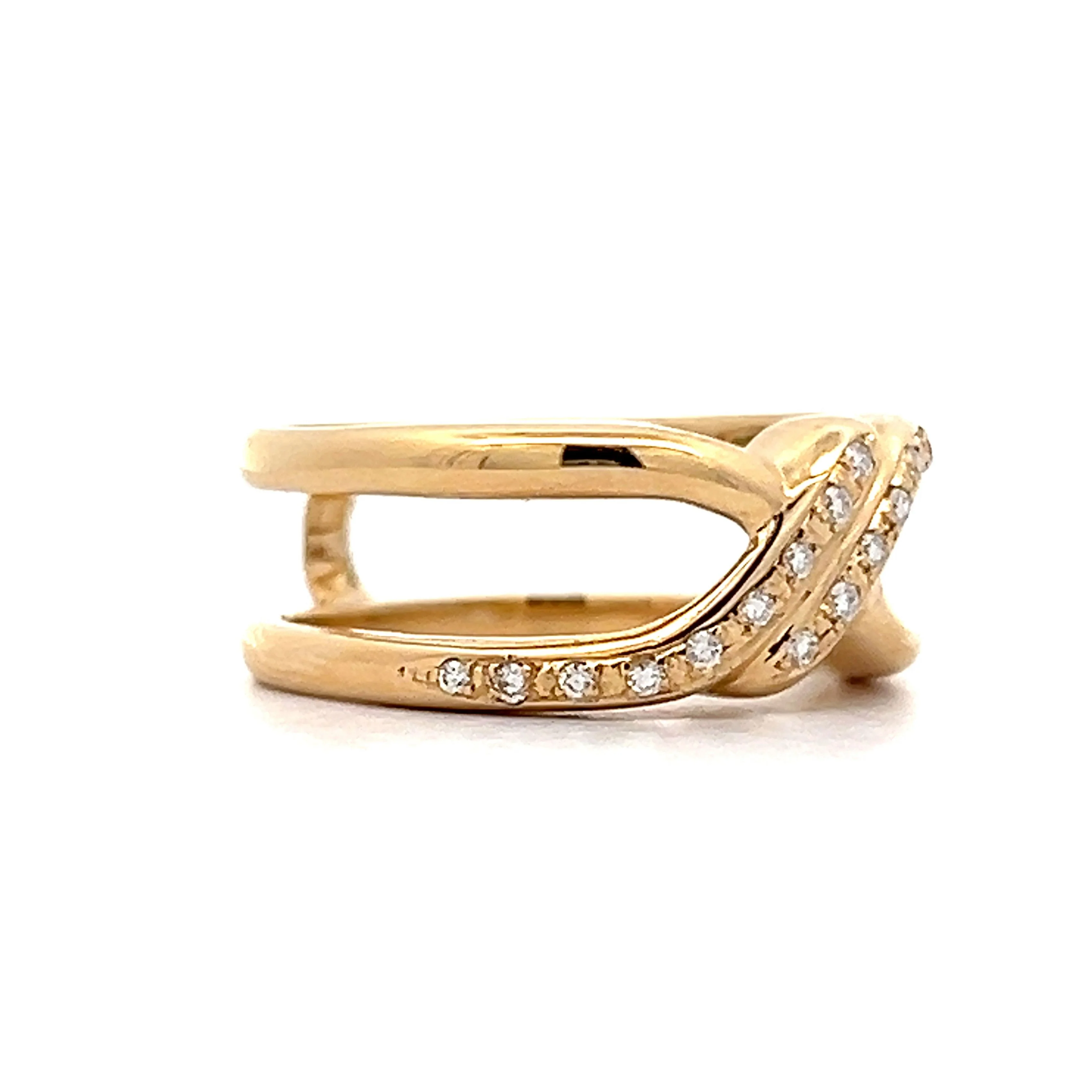 .18 Diamond X Stacking Ring in 18k Yellow Gold - Image 3
