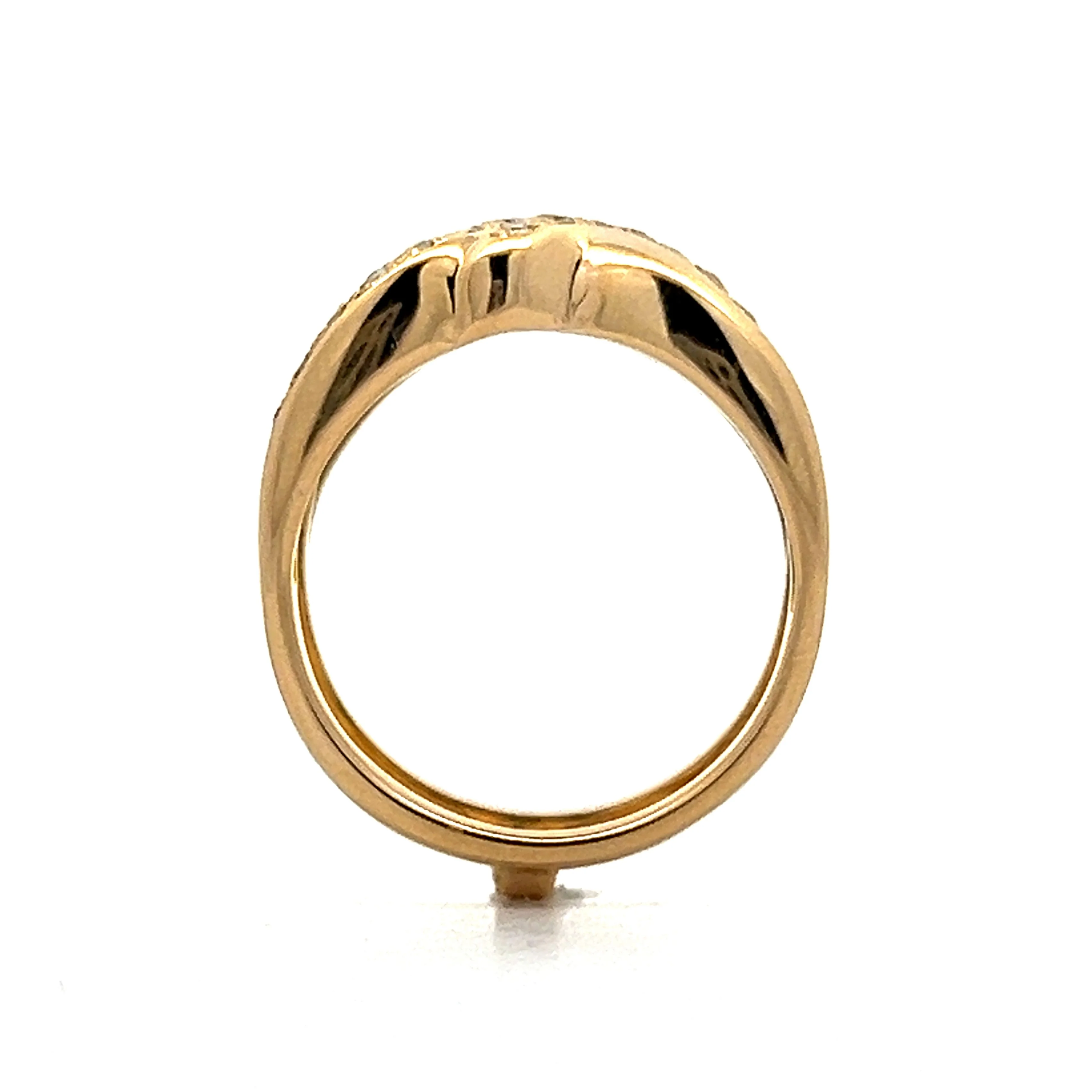 .18 Diamond X Stacking Ring in 18k Yellow Gold - Image 4