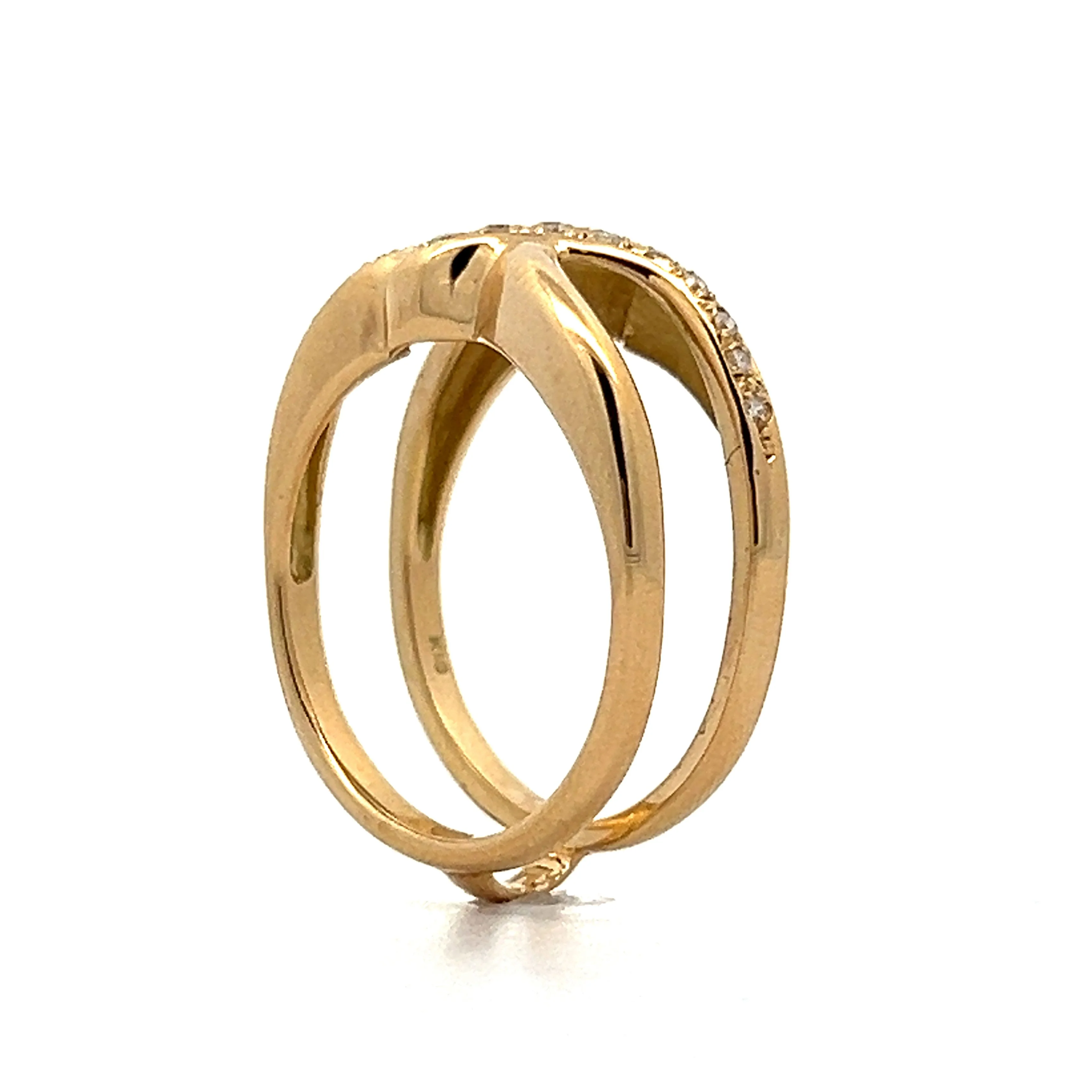 .18 Diamond X Stacking Ring in 18k Yellow Gold - Image 5