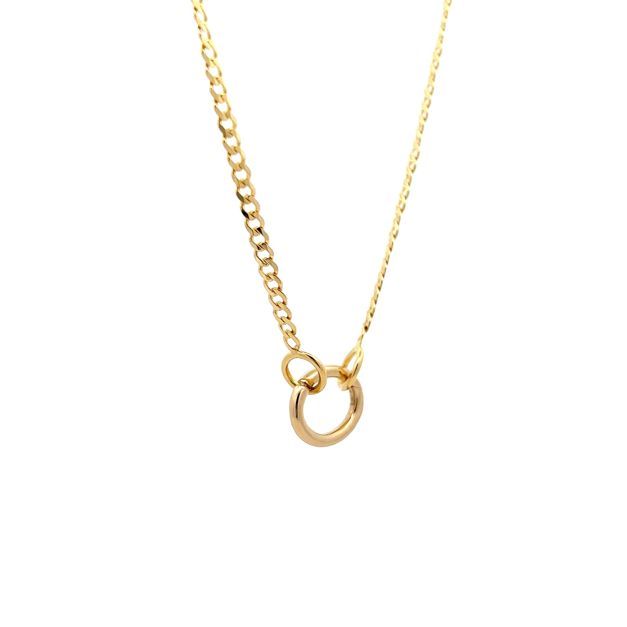 18" Flat Curb Link Pendant Necklace in 14k Yellow Gold - Image 3