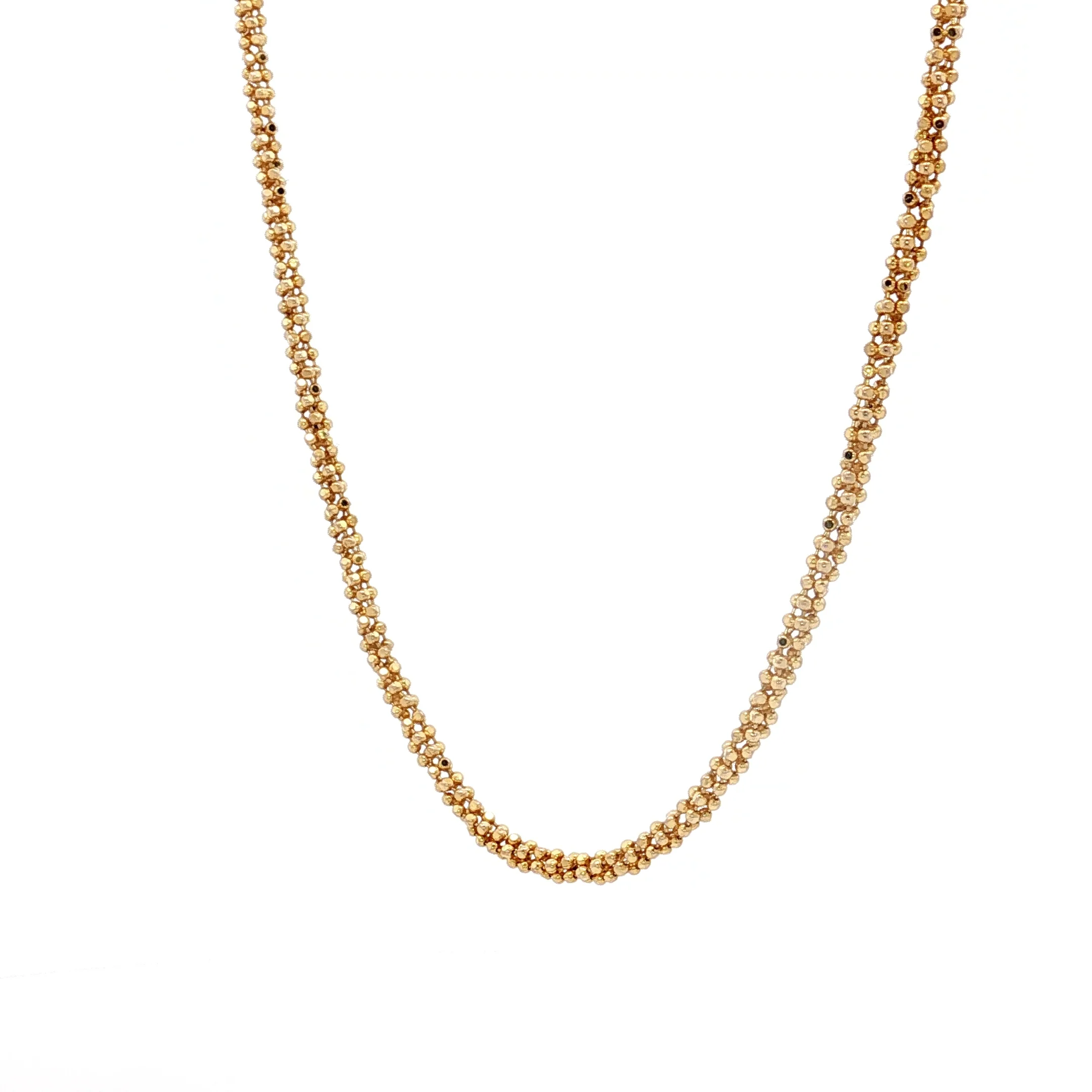 18 Inch Beaded Chain Necklace in 14k Yellow Gold - Image 2