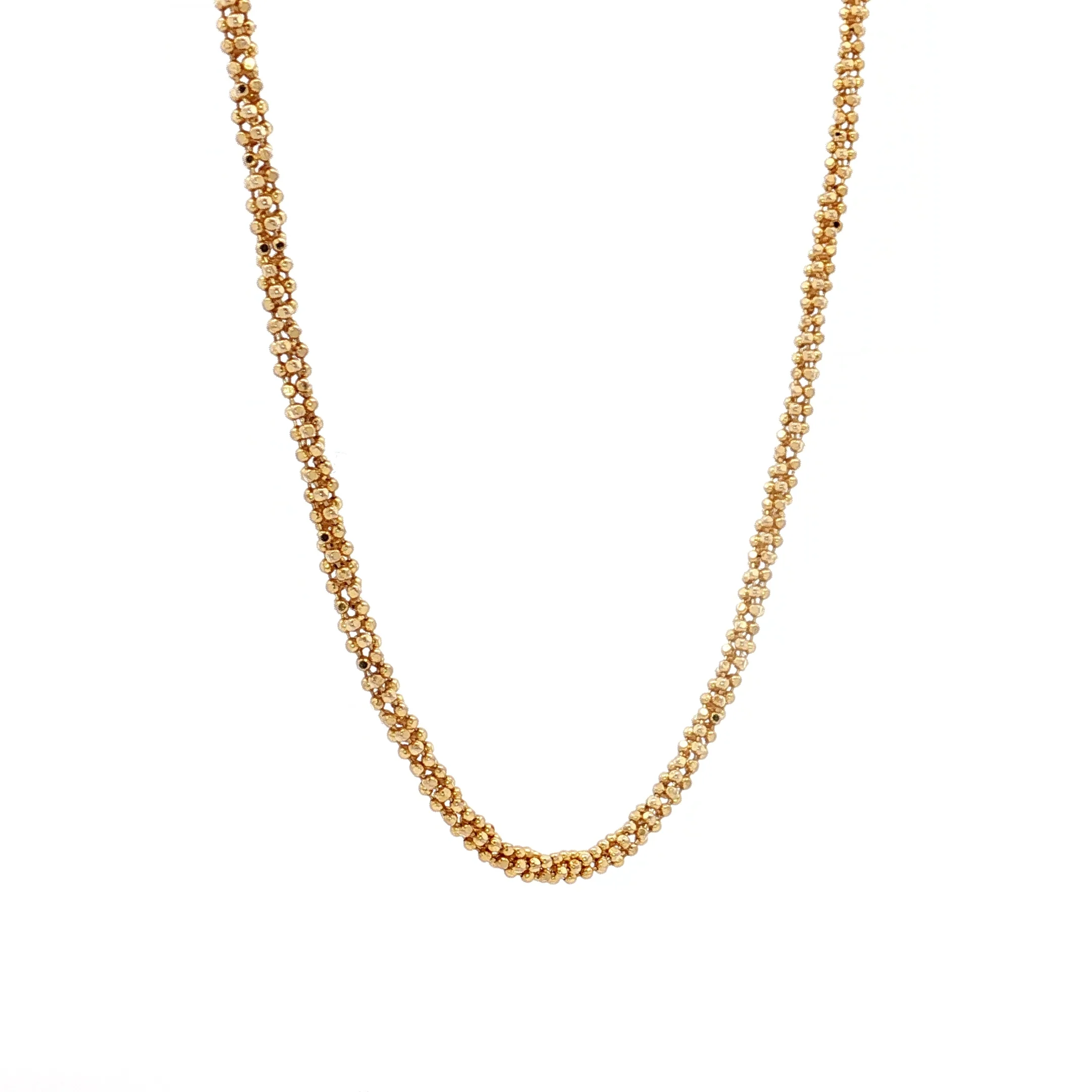 18 Inch Beaded Chain Necklace in 14k Yellow Gold - Image 3