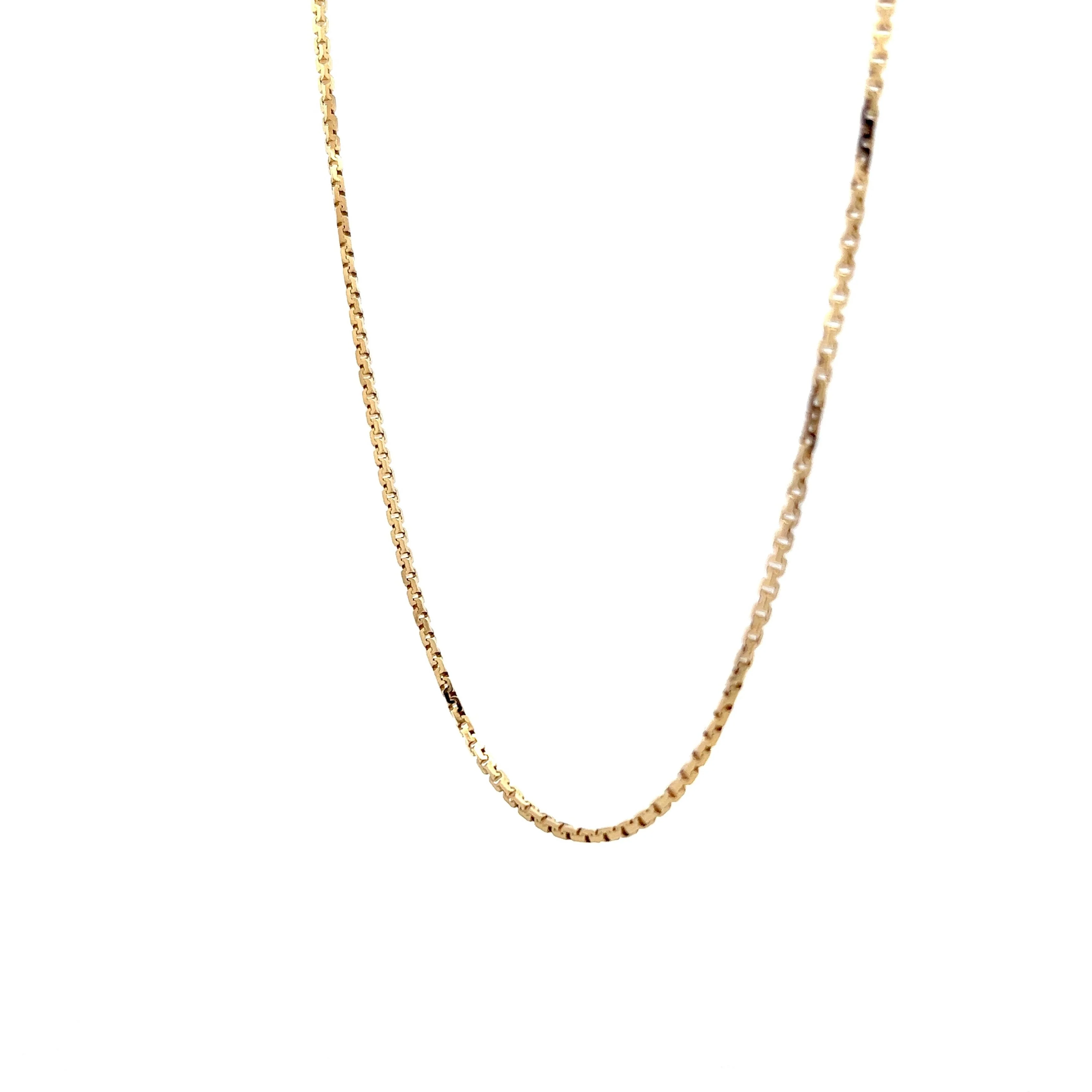 18 Inch Box Chain Necklace in 14k Yellow Gold - Image 2