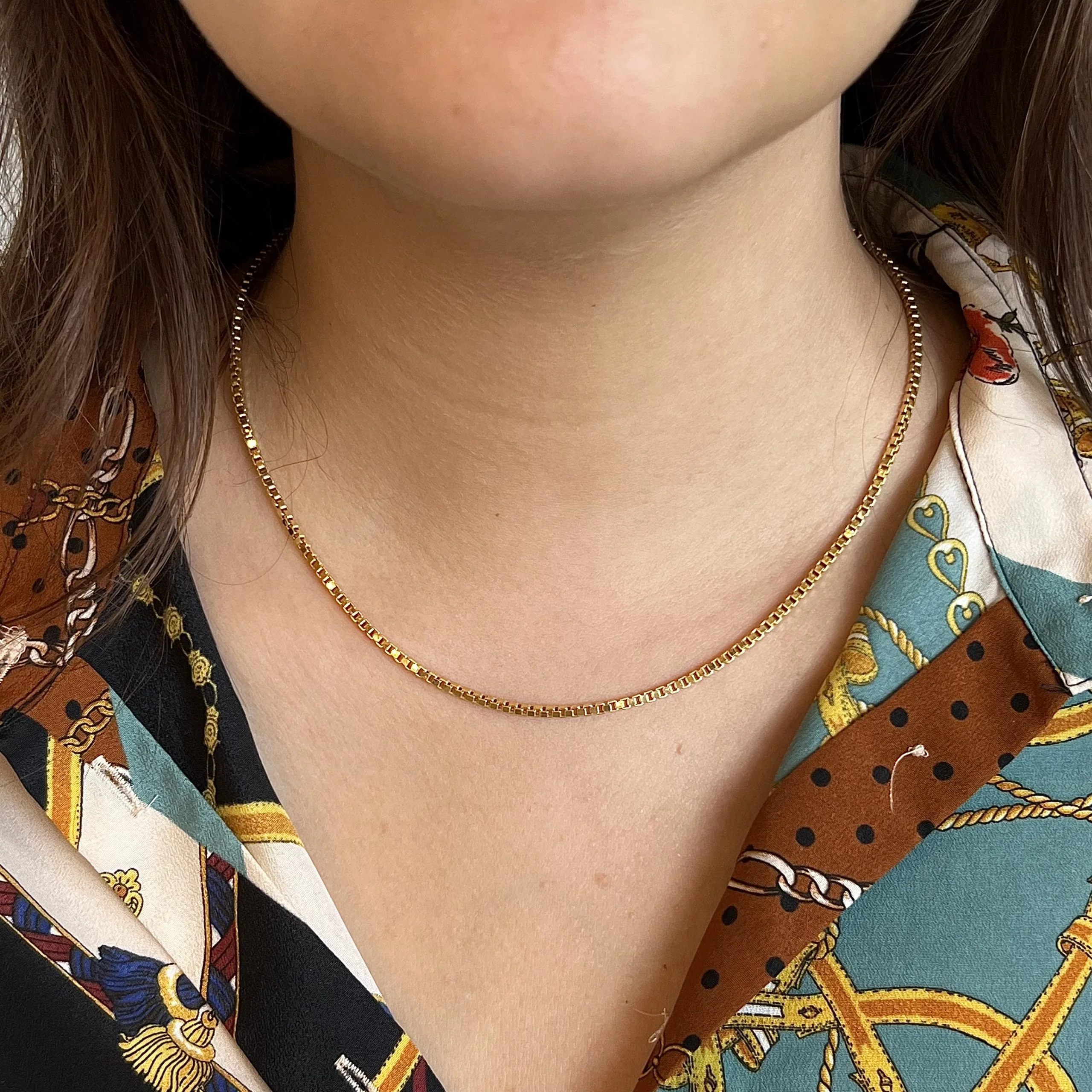 18 Inch Box Chain Necklace in 14k Yellow Gold - Image 4