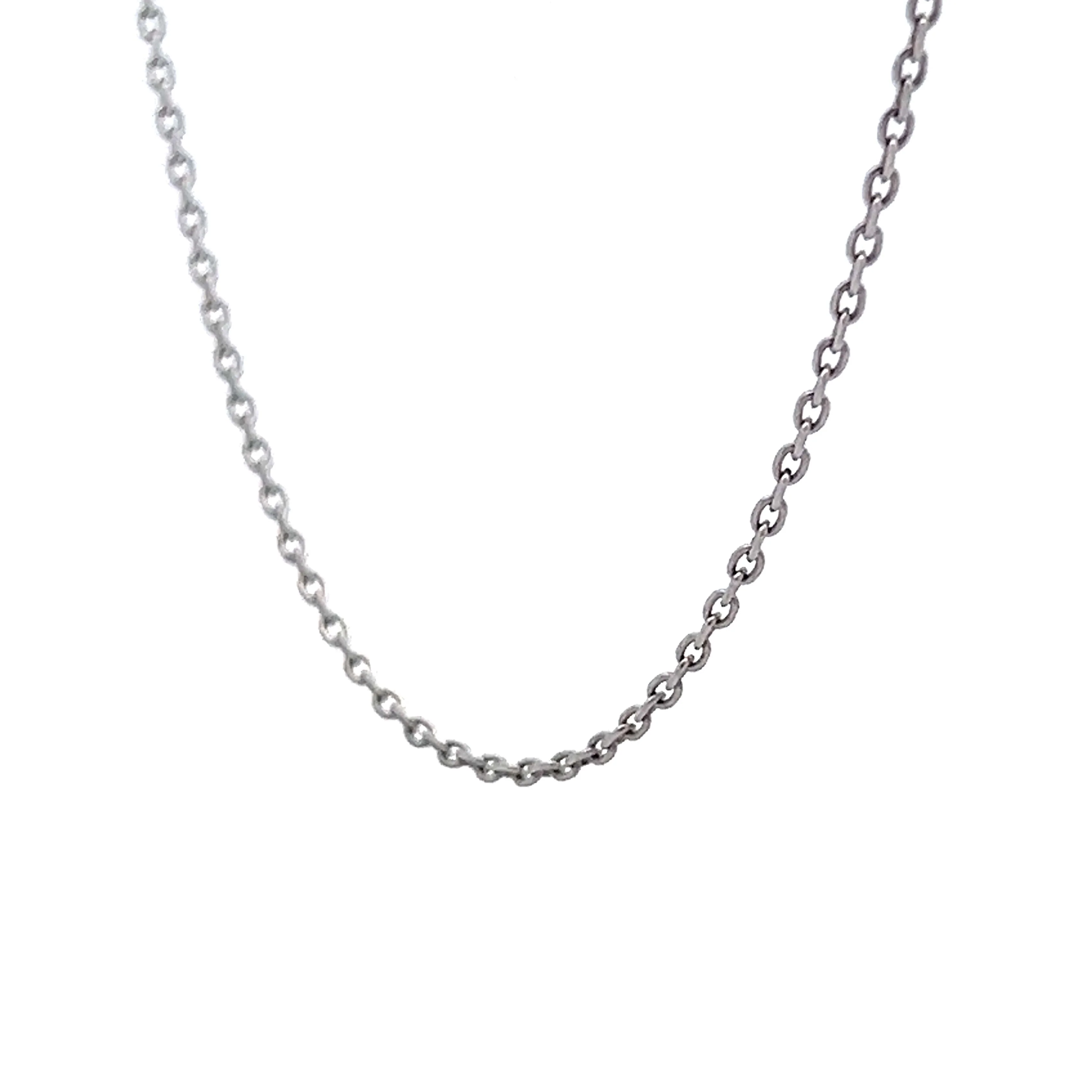 18 Inch Cable Chain in 18k White Gold - Image 2