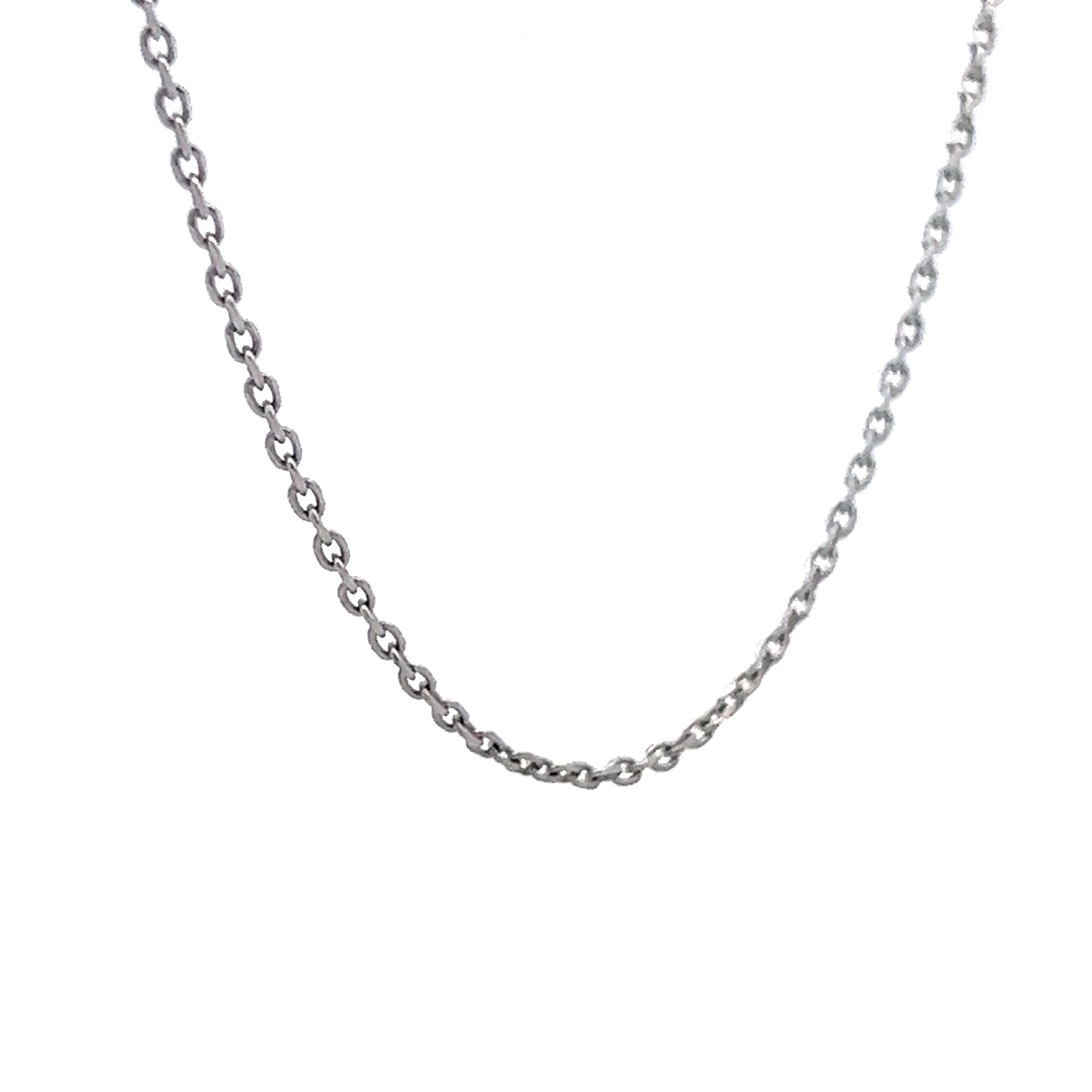 18 Inch Cable Chain in 18k White Gold - Image 3