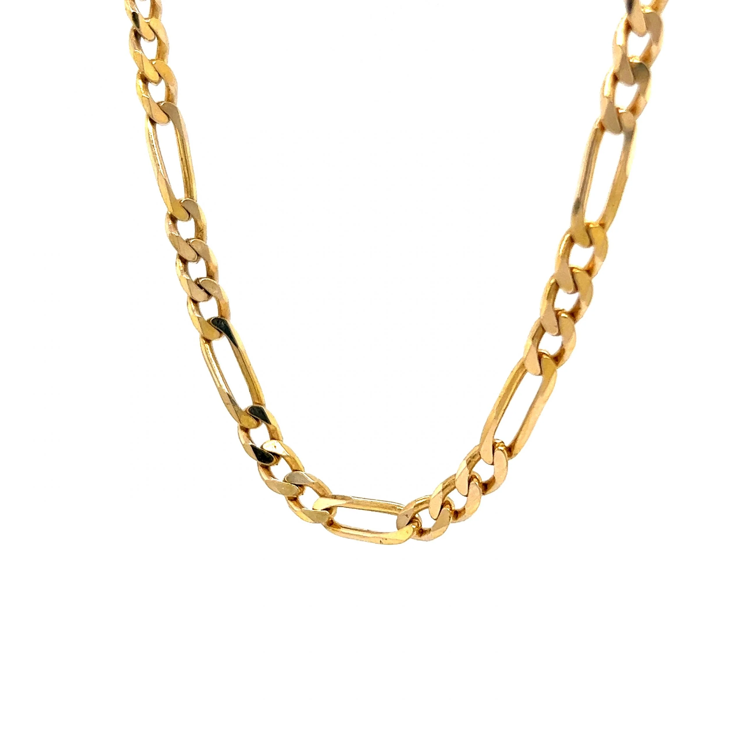 18 Inch Classic Figaro Chain Necklace in 14k Yellow Gold - Image 2