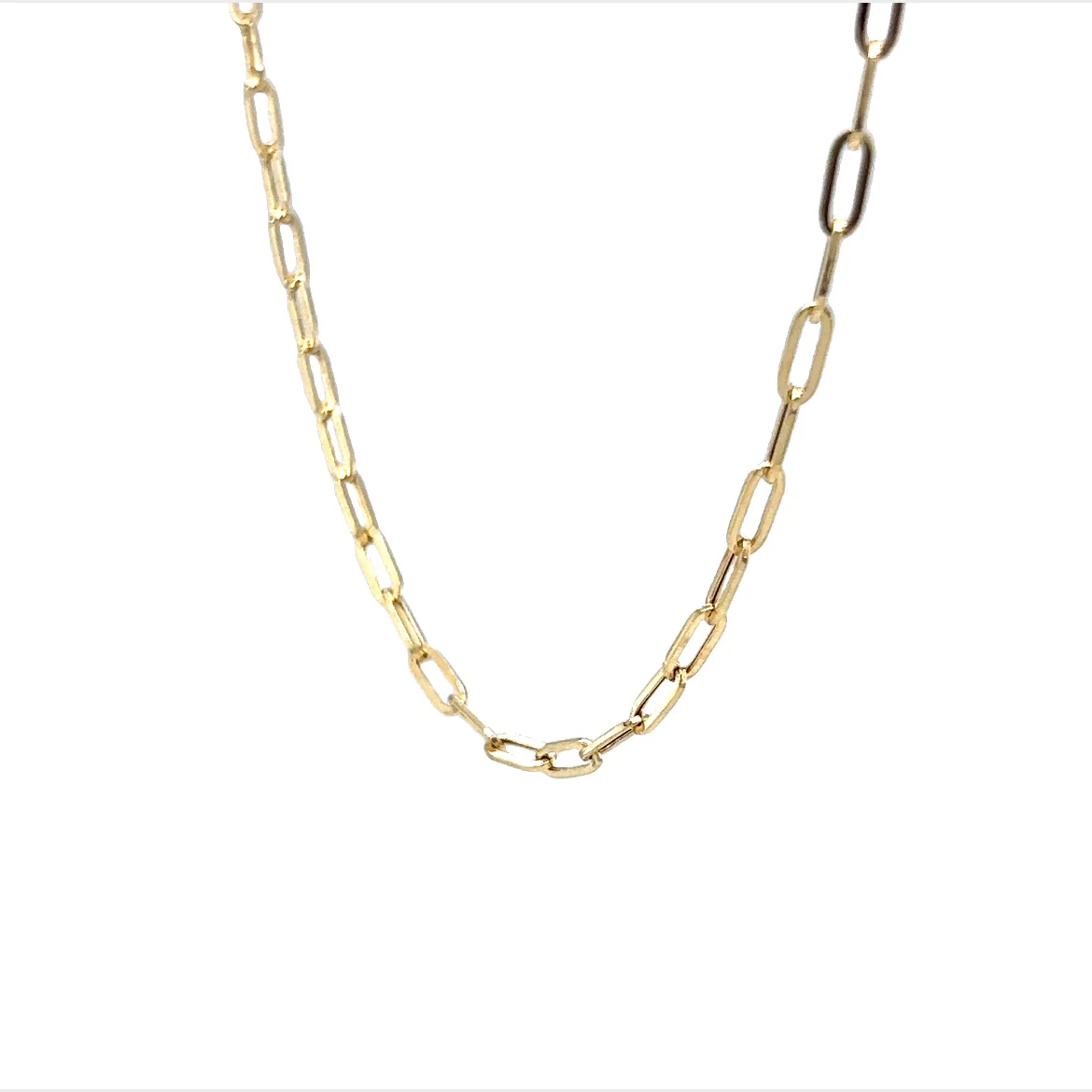 18 Inch Classic Paperclip Chain Necklace in 14k Yellow Gold - Image 2