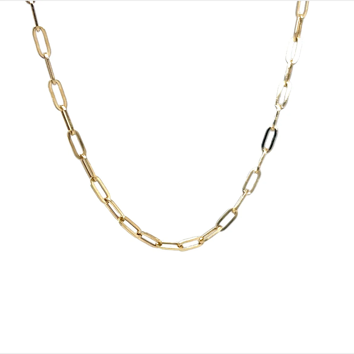 18 Inch Classic Paperclip Chain Necklace in 14k Yellow Gold - Image 3