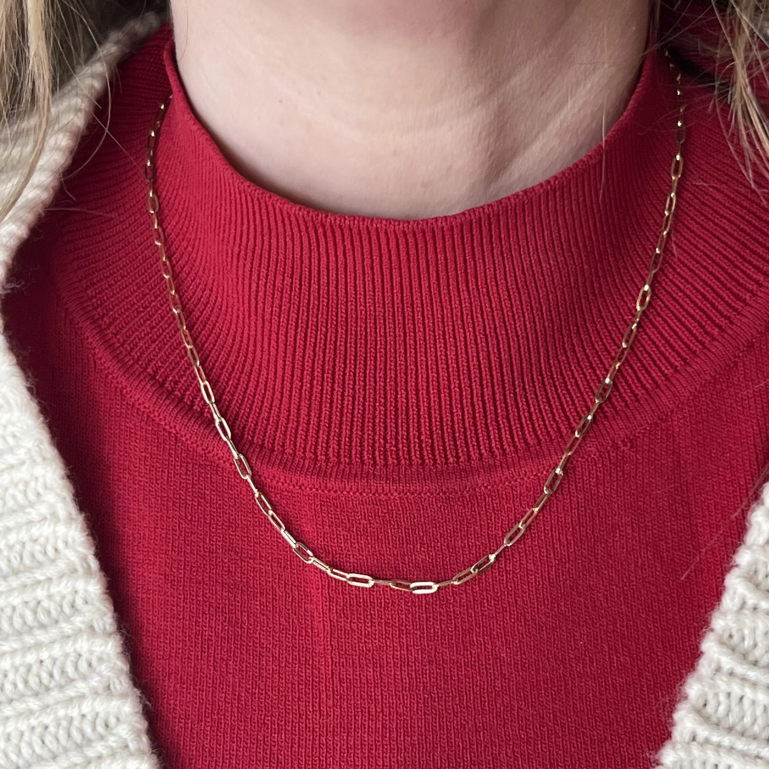 18 Inch Classic Paperclip Chain Necklace in 14k Yellow Gold - Image 4