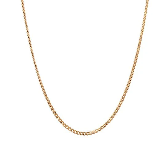 18 Inch Flat Curb Link Chain Necklace in 14k