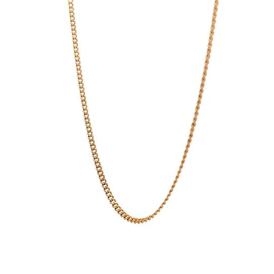 18 Inch Flat Curb Link Chain Necklace in 14k - Image 2