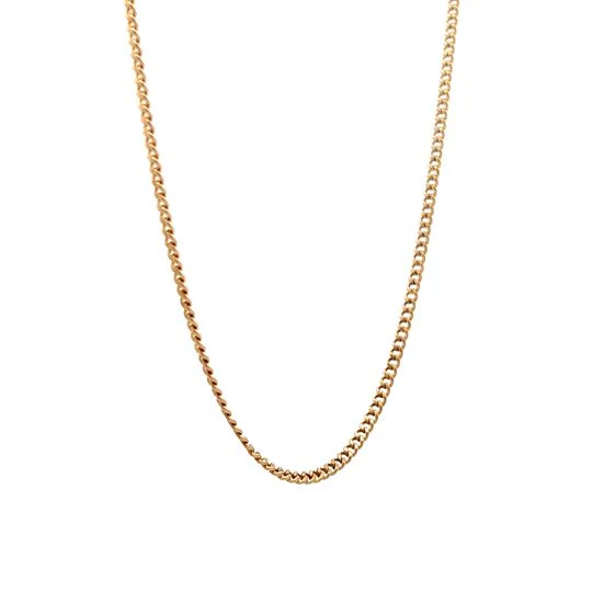 18 Inch Flat Curb Link Chain Necklace in 14k - Image 3