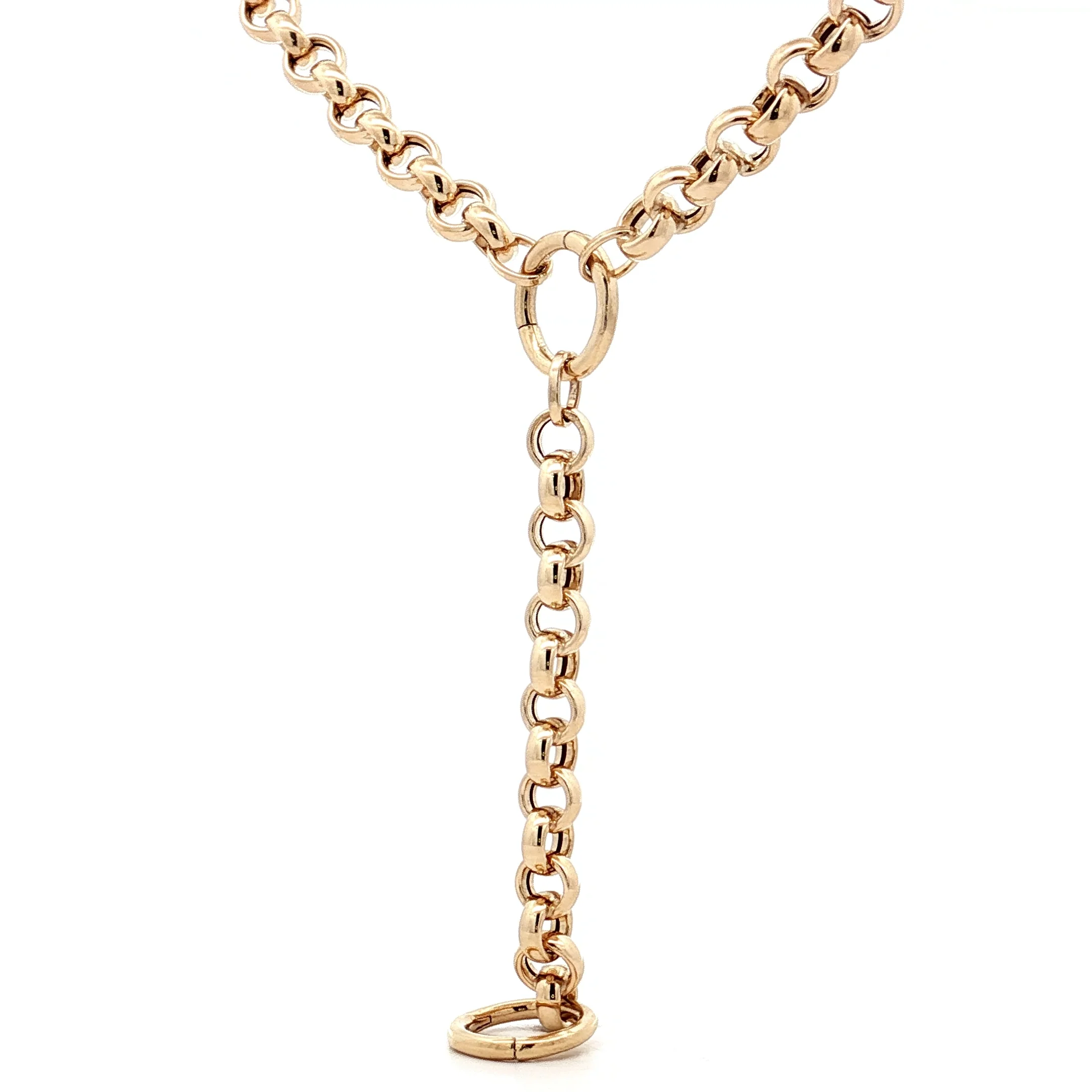 18 Inch Lariat Rolo Chain Necklace in 14k Yellow Gold - Image 2