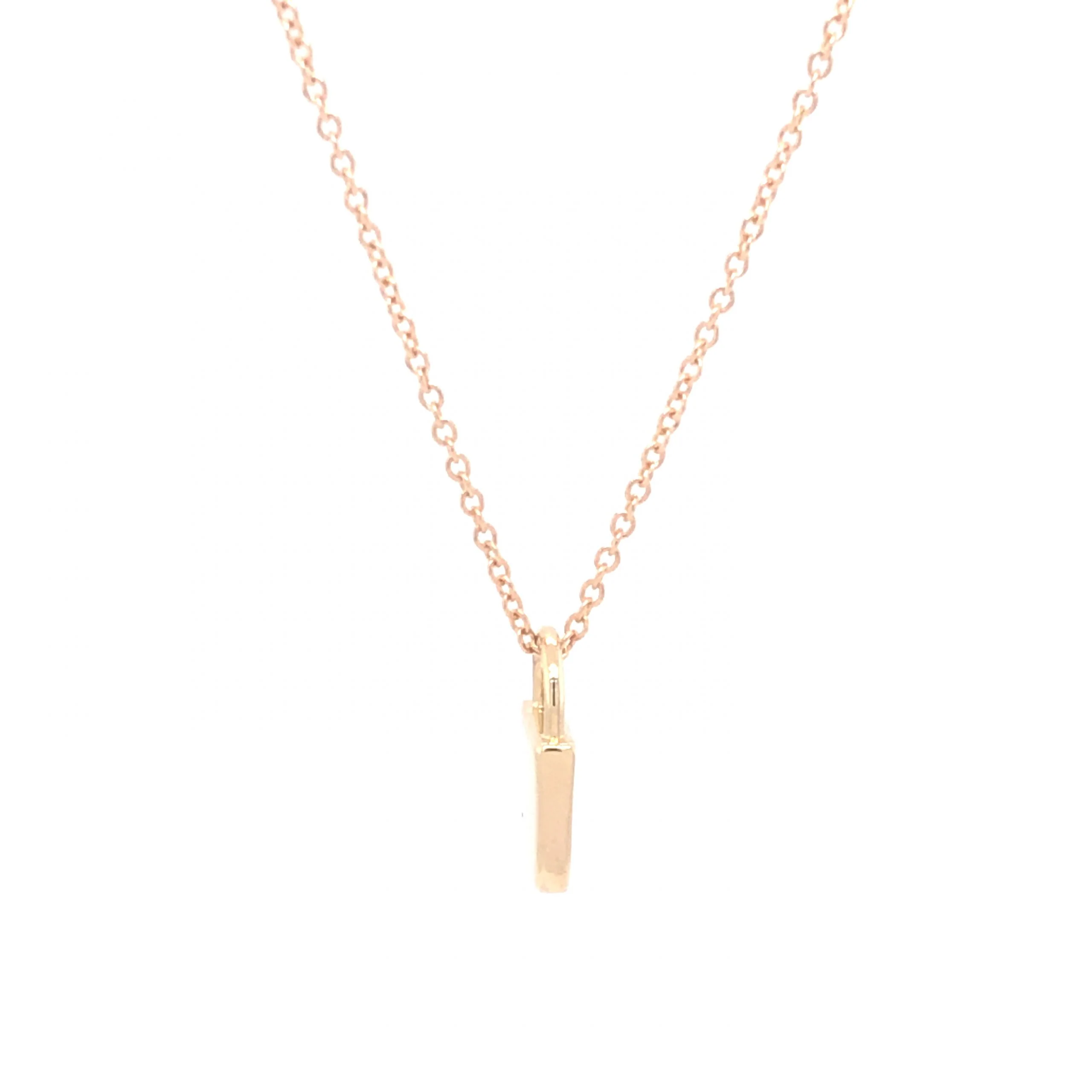 18 inch Lock Pendant Necklace in 14k Yellow Gold - Image 4