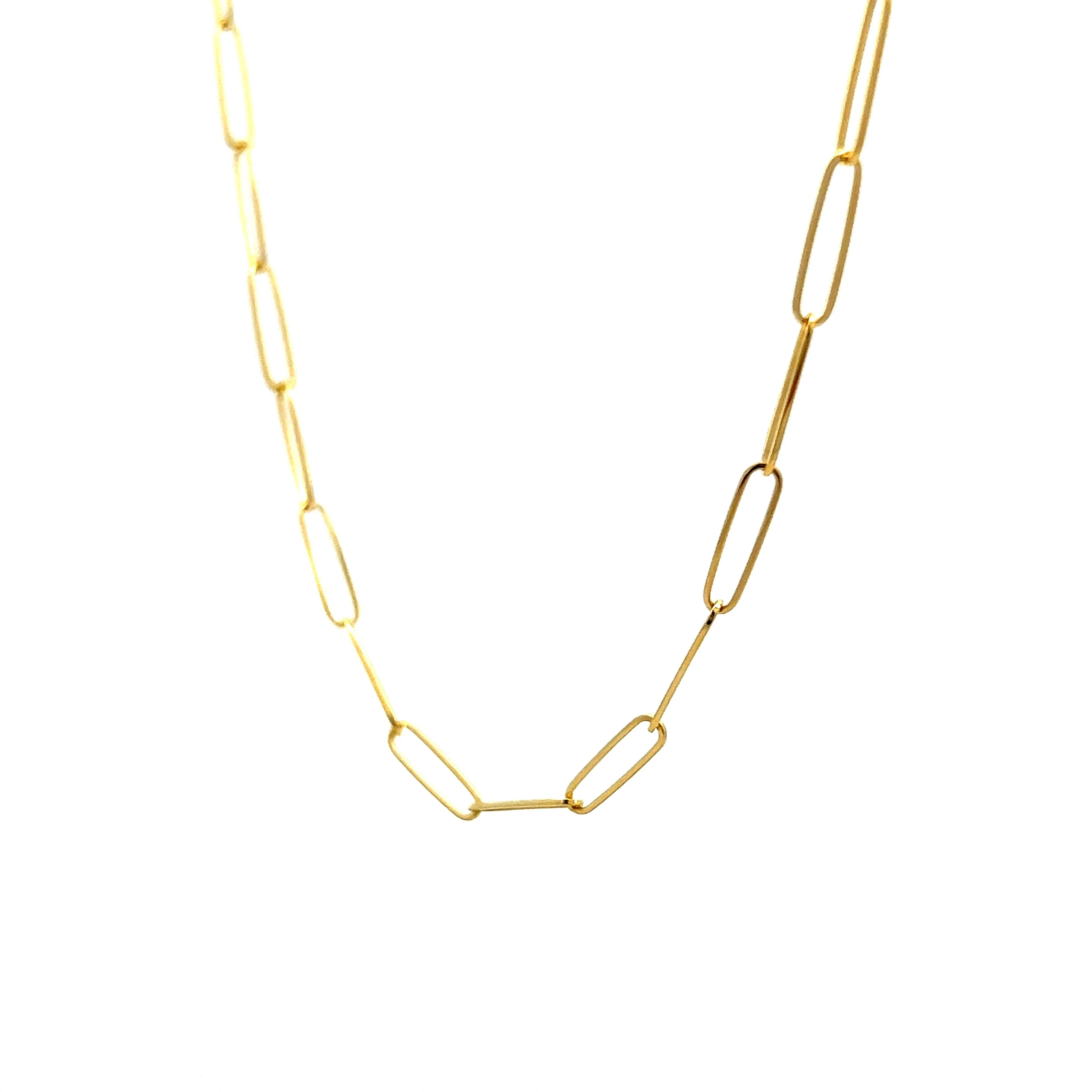 18 Inch Paperclip Chain Necklace in 14k Yellow Gold - Image 2
