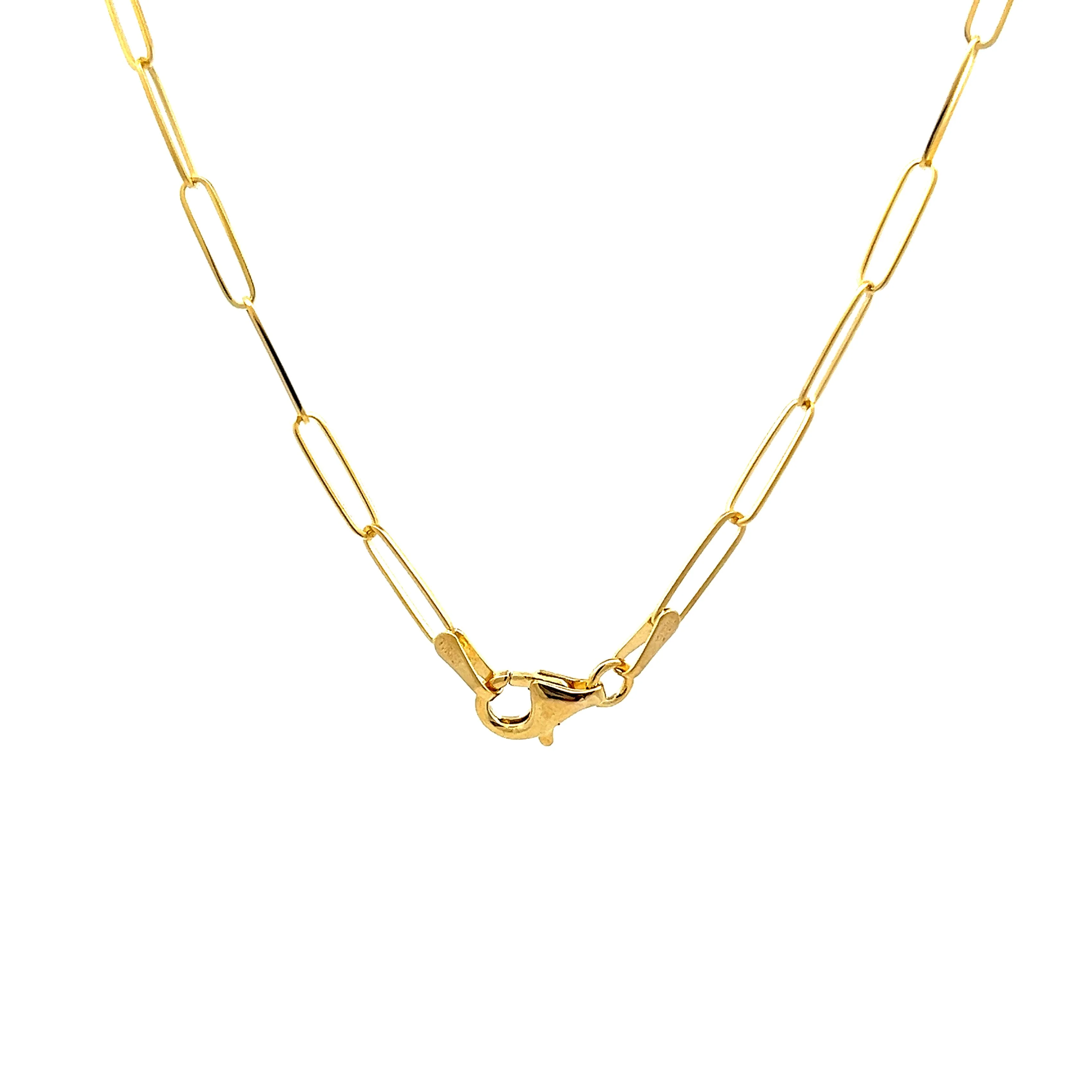 18 Inch Paperclip Chain Necklace in 14k Yellow Gold - Image 4