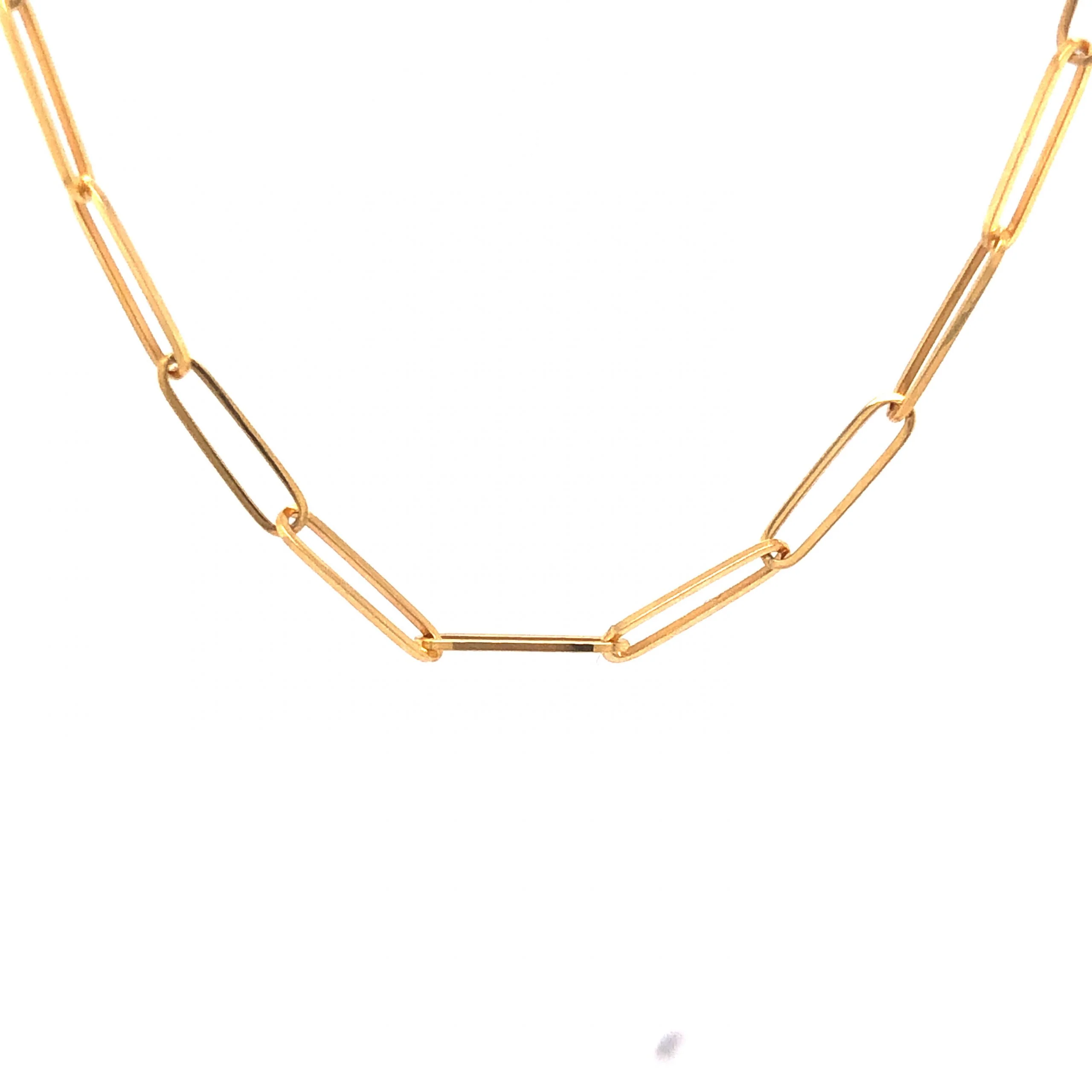 18 Inch Paperclip Chain Necklace in 14k Yellow Gold - Image 3