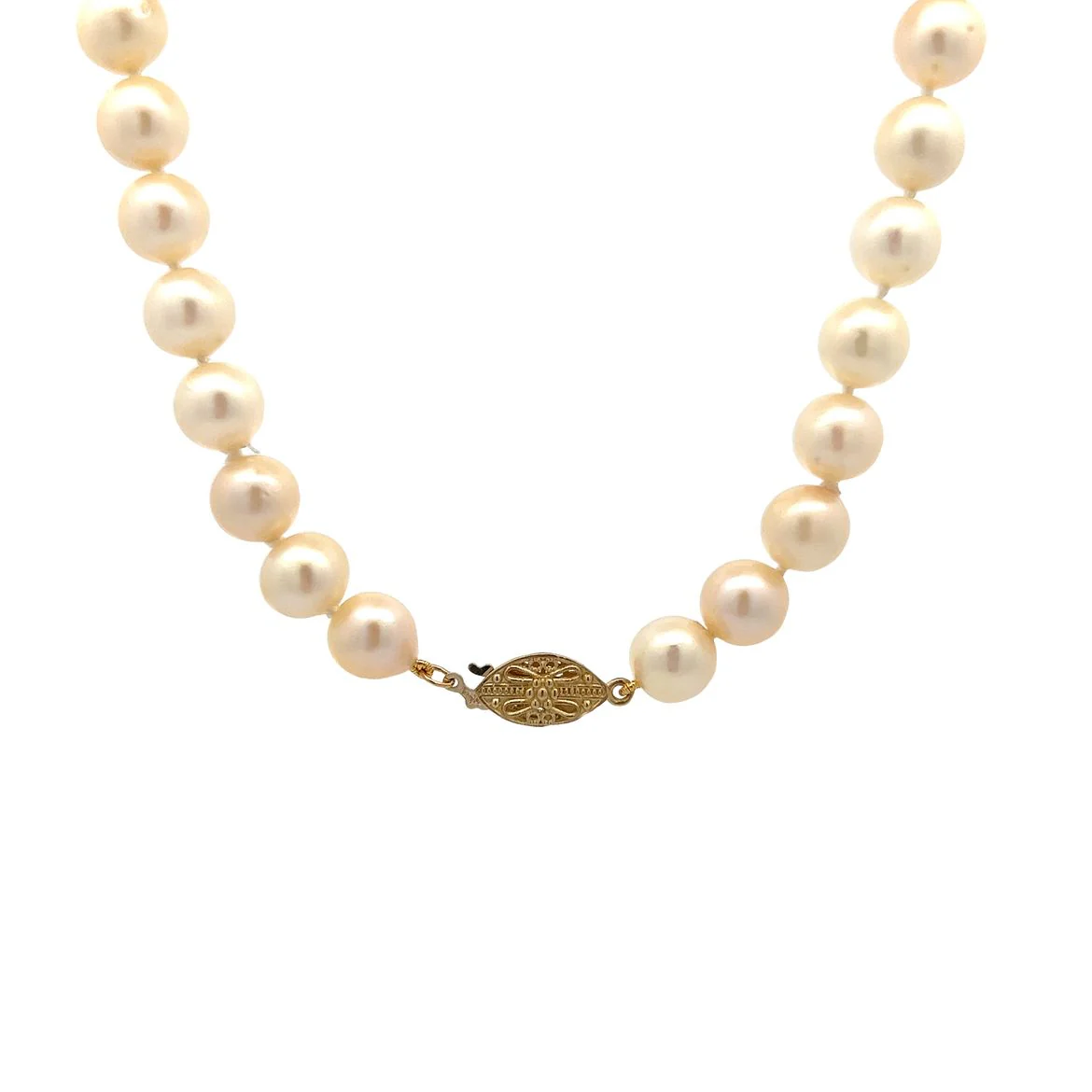 18 Inch Pearl Necklace Strand in 14k Yellow Gold - Image 4