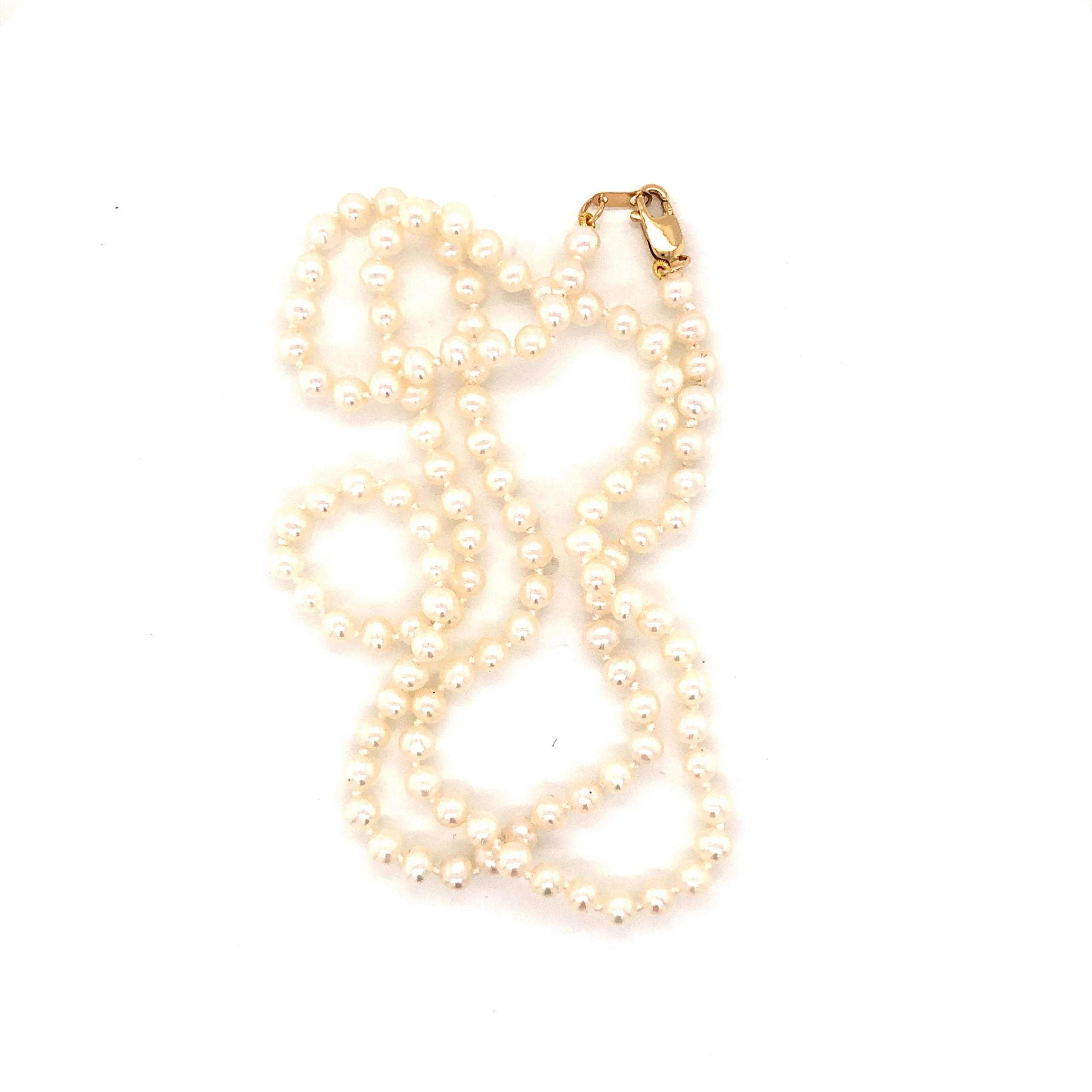 18 Inch Pearl Necklace w/ 14k Yellow Gold Clasp - Image 2